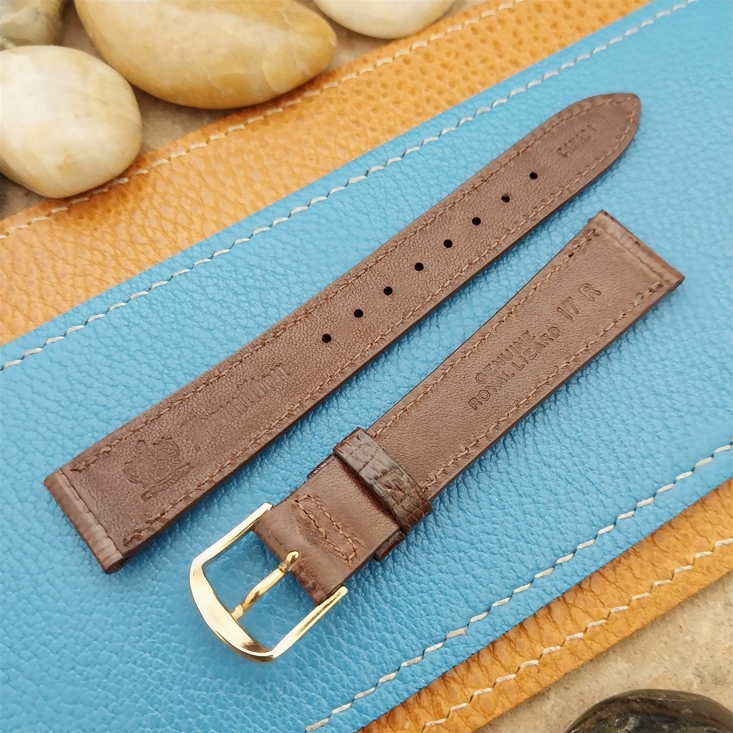 Vintage 17mm Hamilton Brown Royal Lizard NOS Unused Classic Watch Band