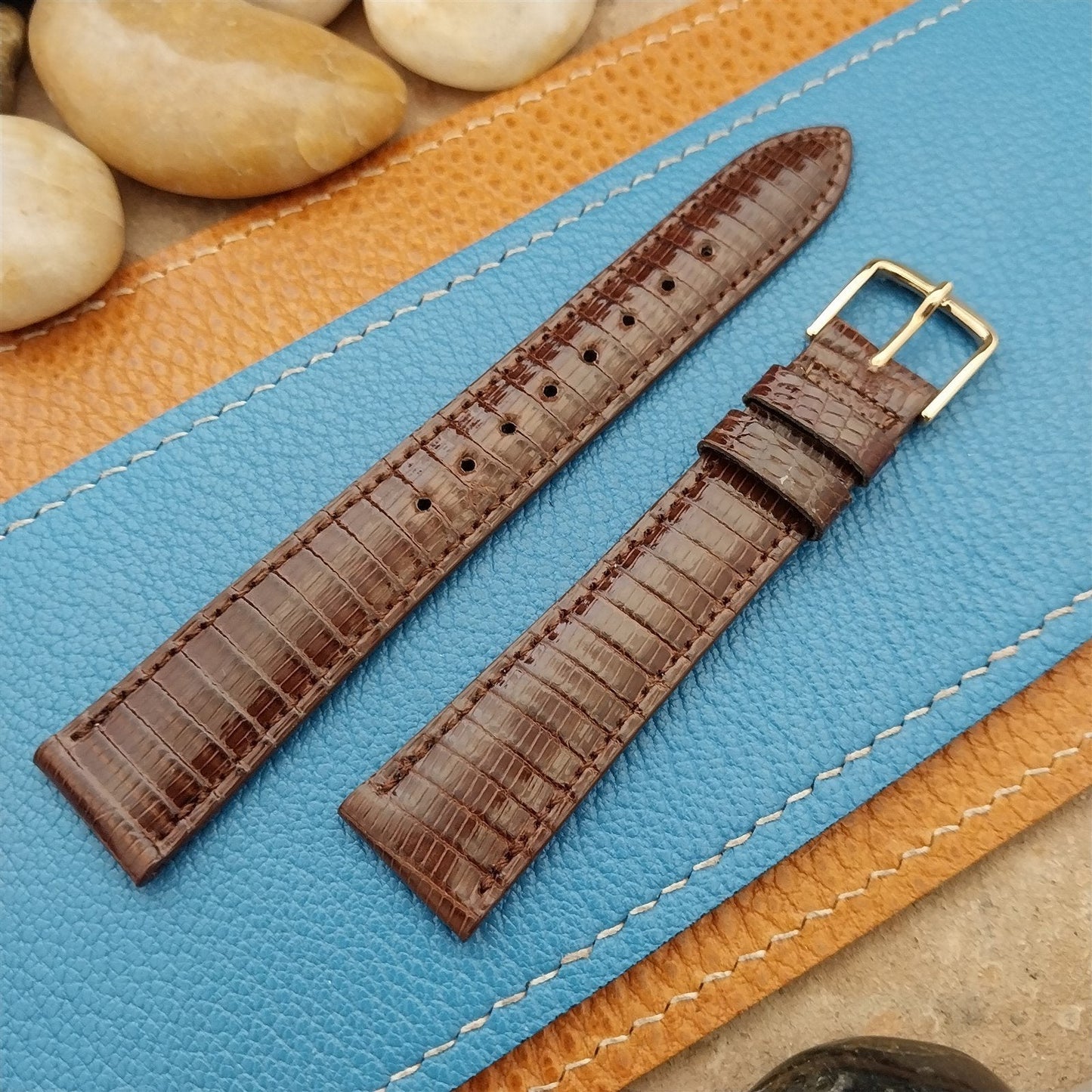 Vintage 17mm Hamilton Brown Royal Lizard NOS Unused Classic Watch Band