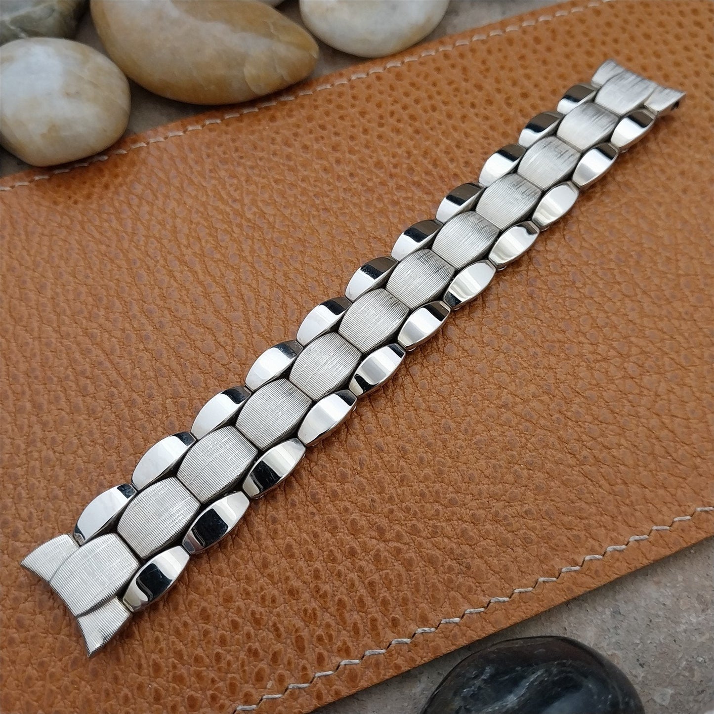 1950s Vintage 17.2mm Apex White Gold-Filled Classic Expansion Unused Watch Band