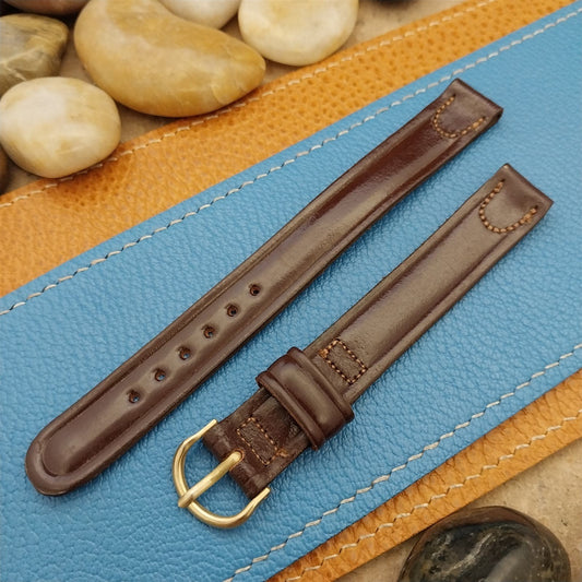 Vintage 14mm Long Classic Dark Brown Shell Cordovan Classic 1950s Watch Band