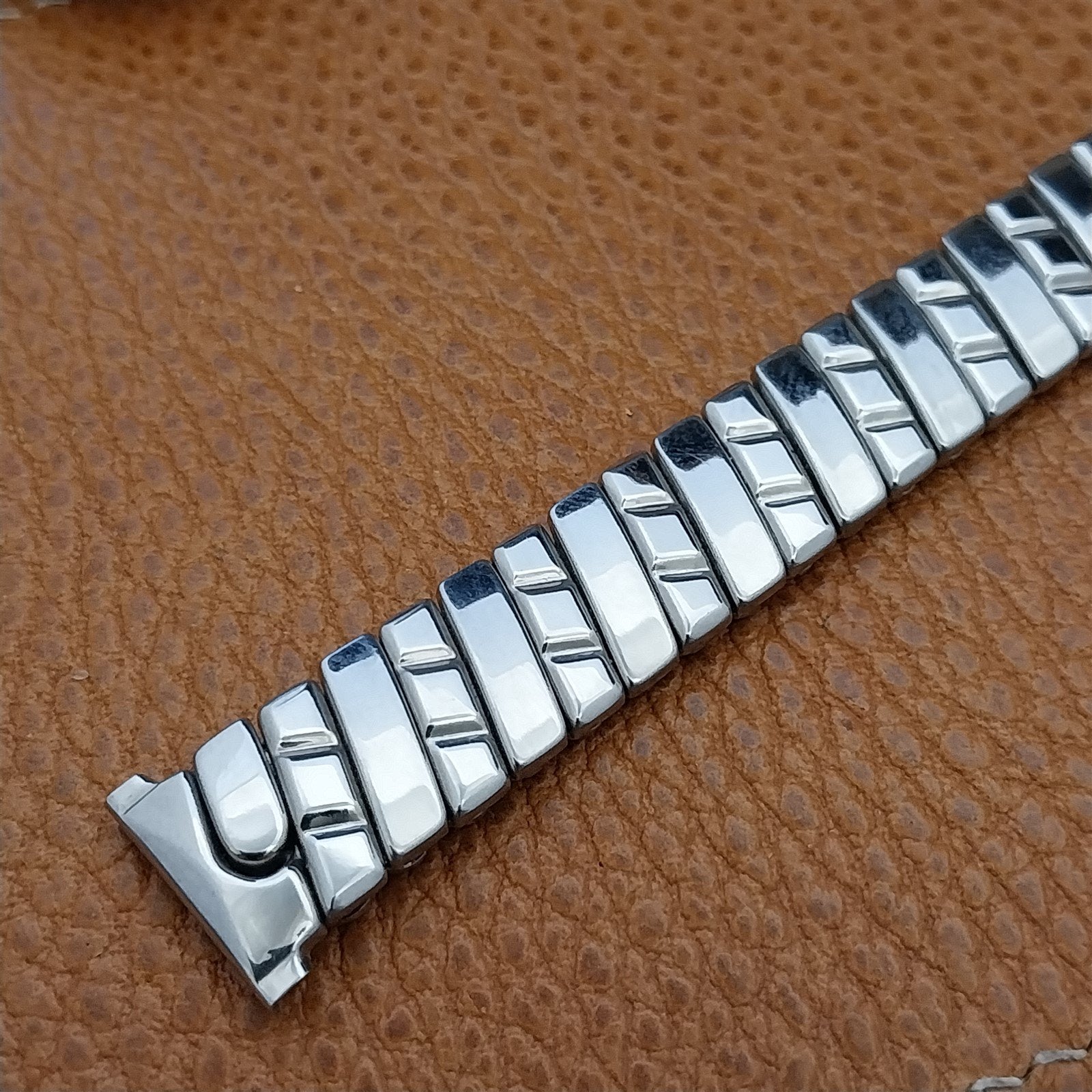 Vintage 1940s 5/8" Craftmode Art Deco Classic Stainless Steel Stretch Watch Band