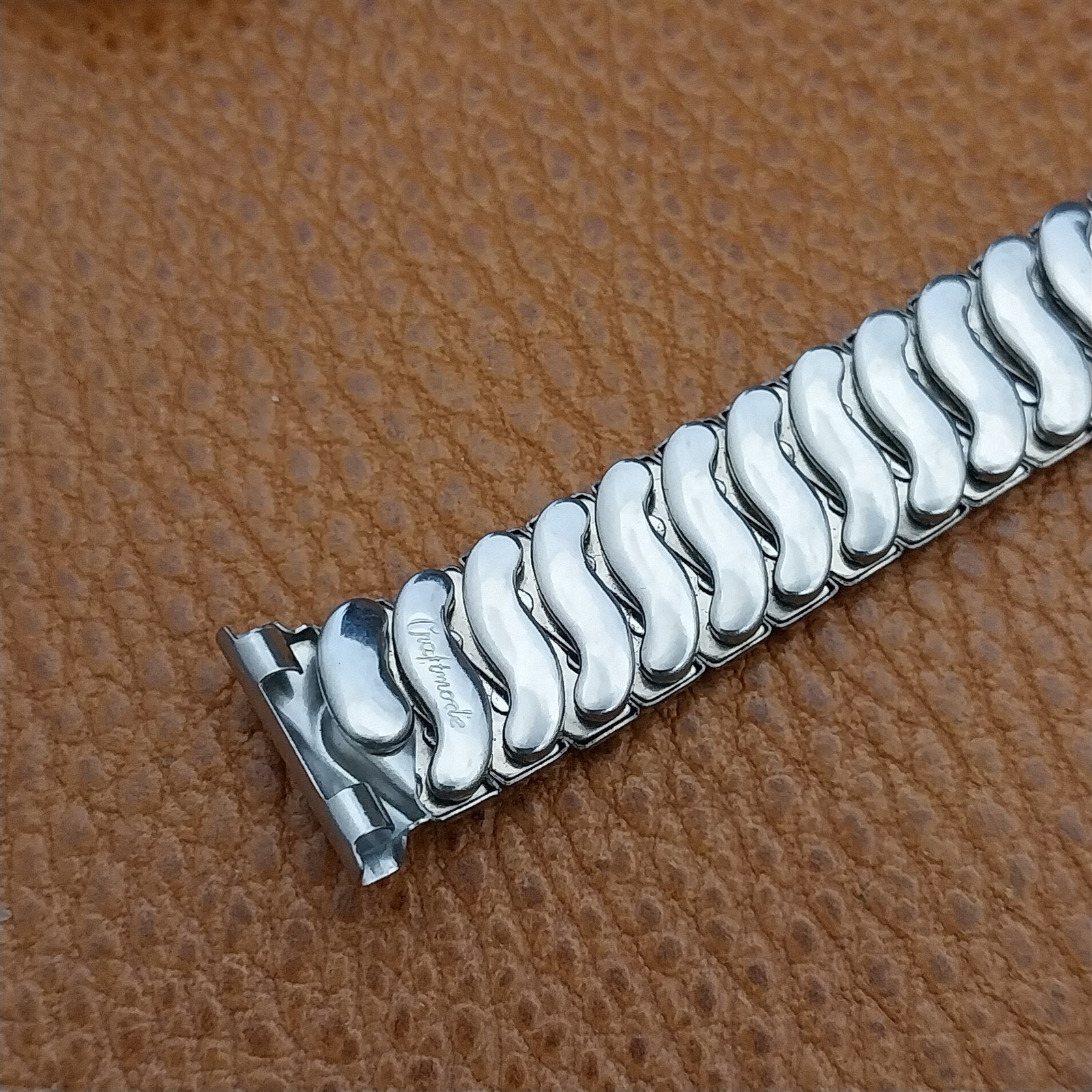 Vintage 1940s 5/8" Craftmode Art Deco Classic Stainless Steel Stretch Watch Band
