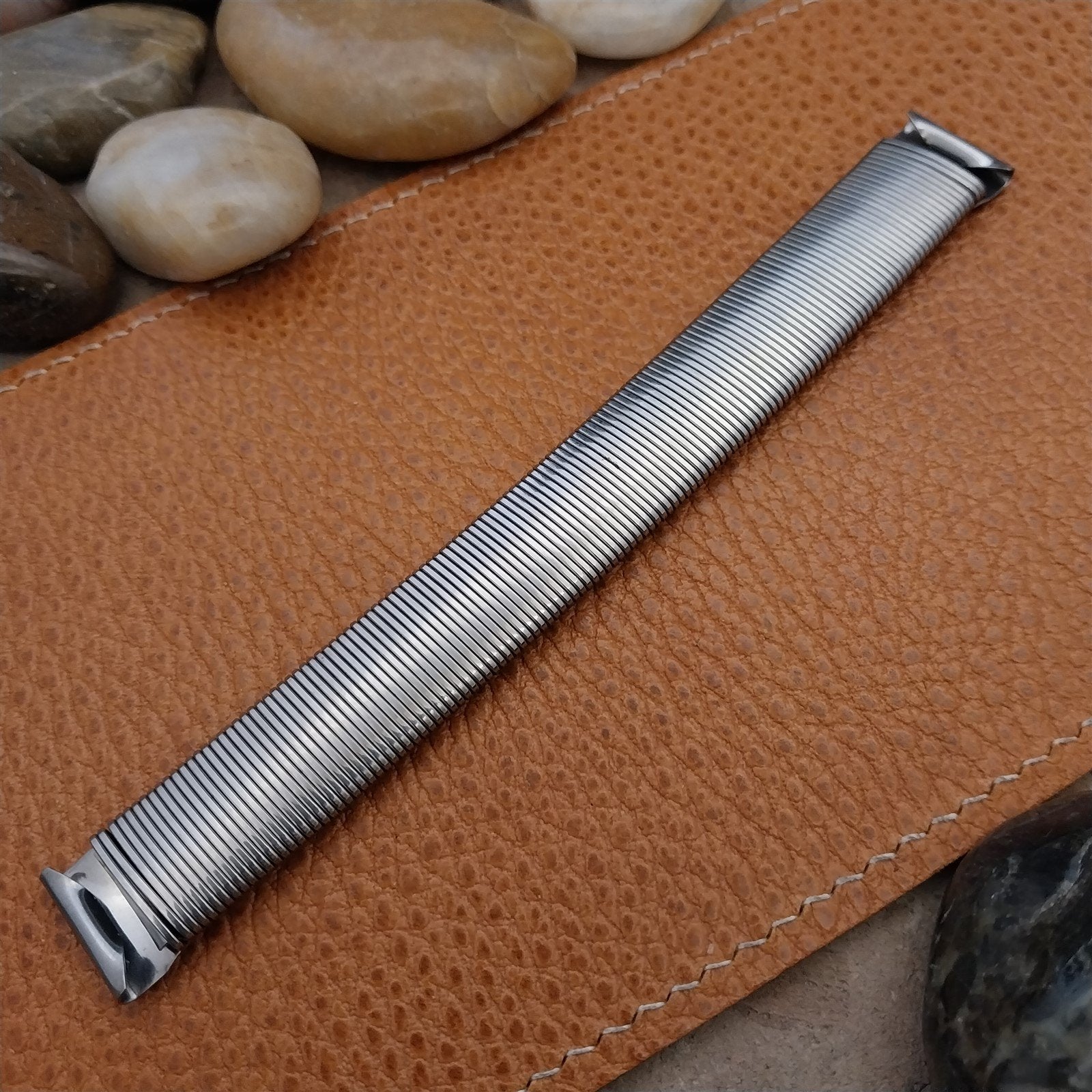 Vintage 1940s 5/8" Stainless Steel Perfection Slinky Stretch Unused Watch Band