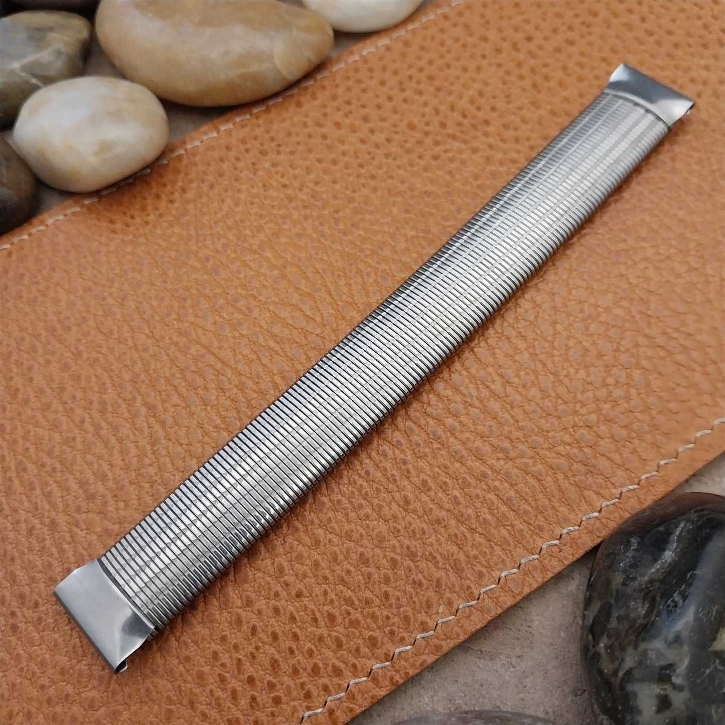 Vintage 1940s 5/8" Stainless Steel Perfection Slinky Stretch Unused Watch Band