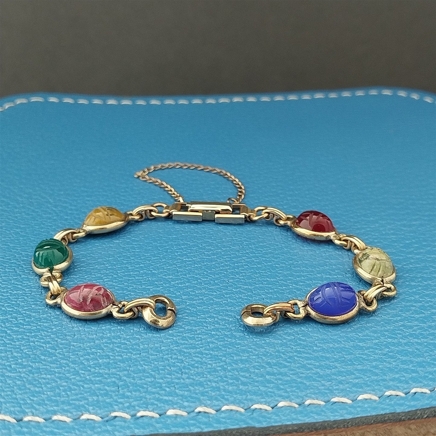 Vintage 1960s JB Champion 10k Yellow Gold-Filled Scarab Womens Watch Band