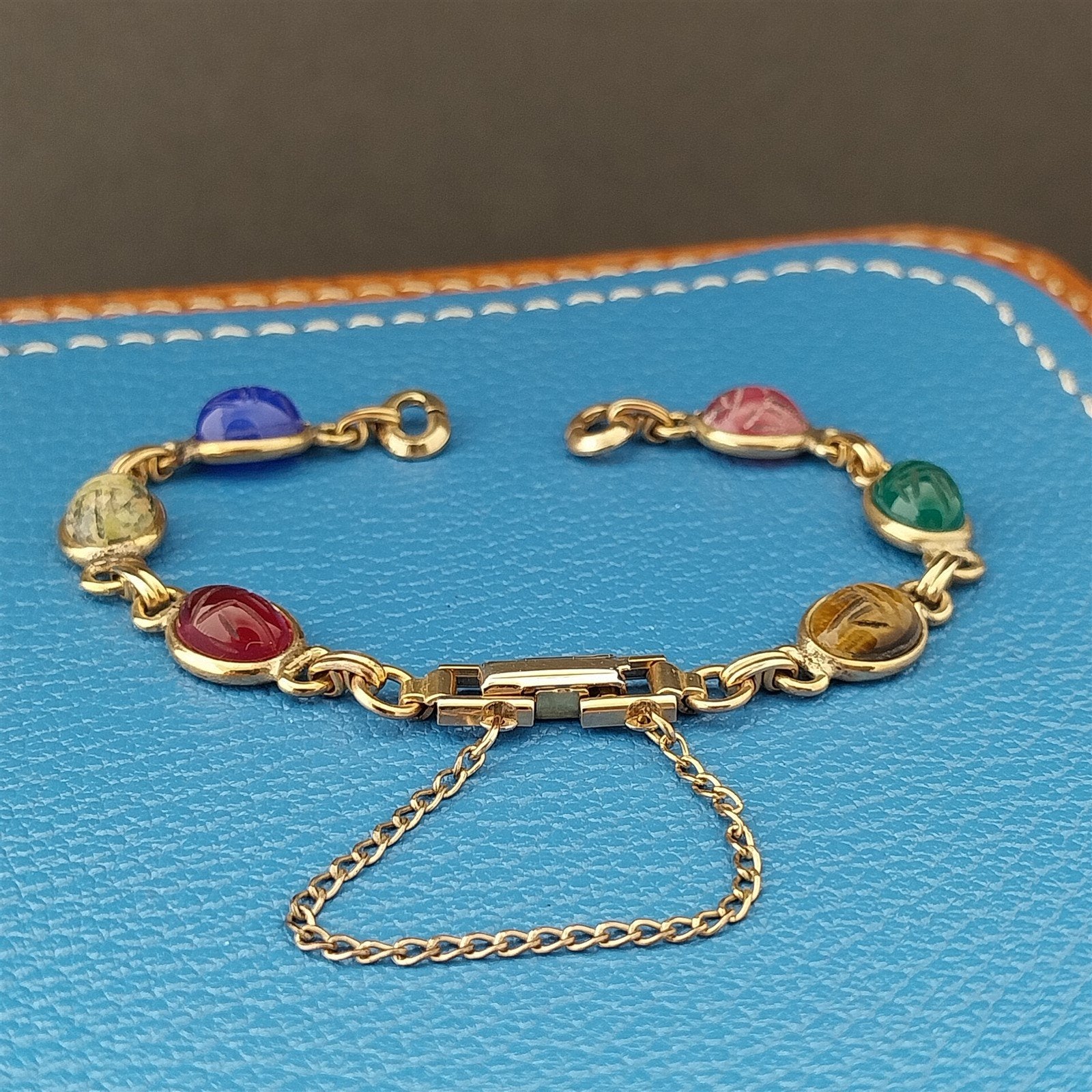 Vintage 1960s JB Champion 10k Yellow Gold-Filled Scarab Womens Watch Band