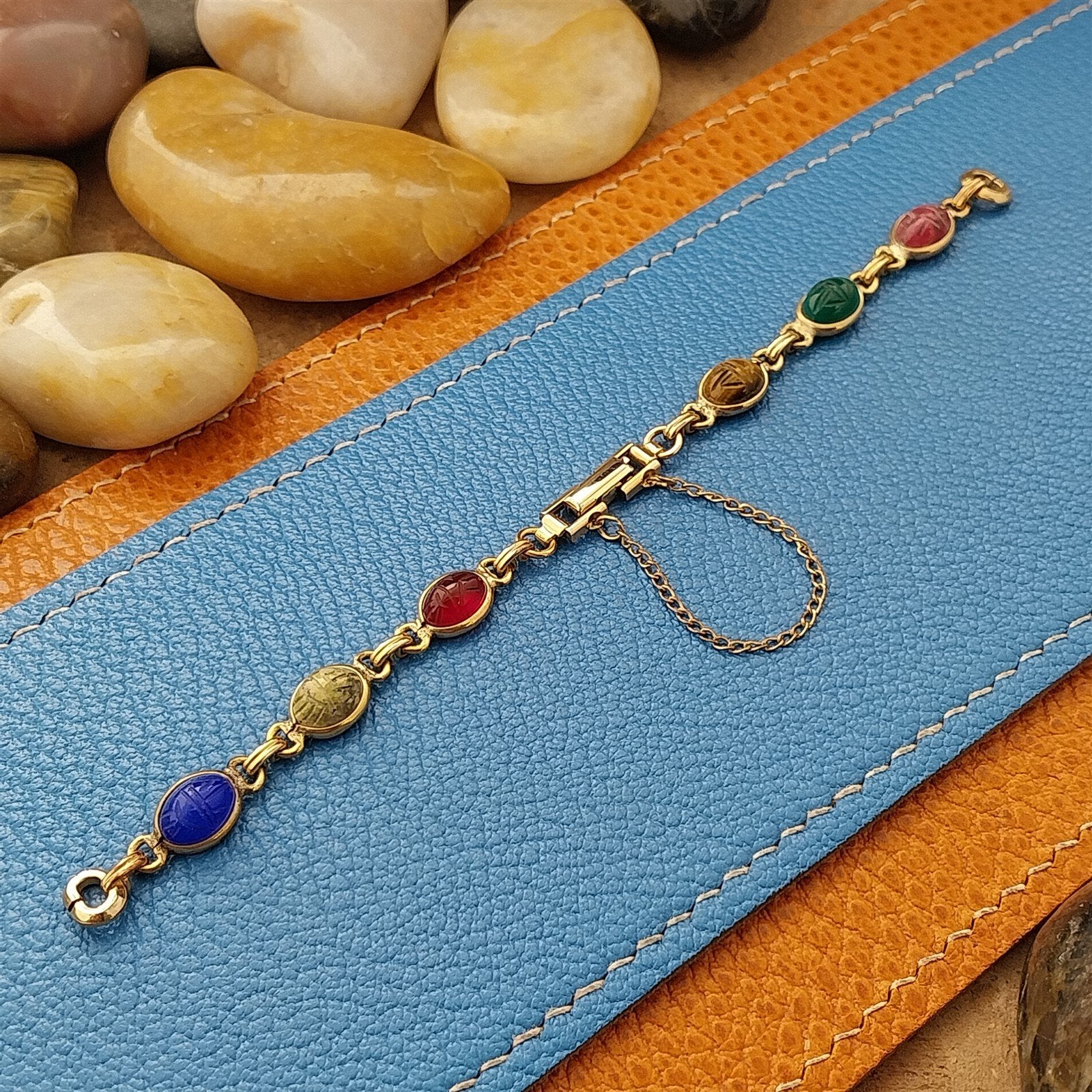 Vintage 1960s JB Champion 10k Yellow Gold-Filled Scarab Womens Watch Band