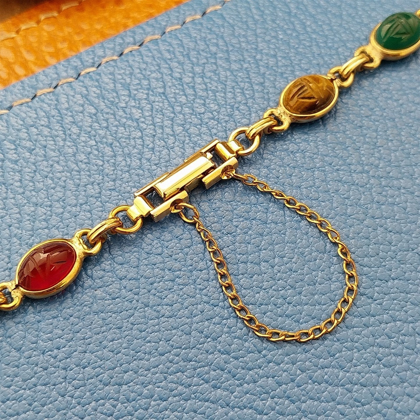 Vintage 1960s JB Champion 10k Yellow Gold-Filled Scarab Womens Watch Band