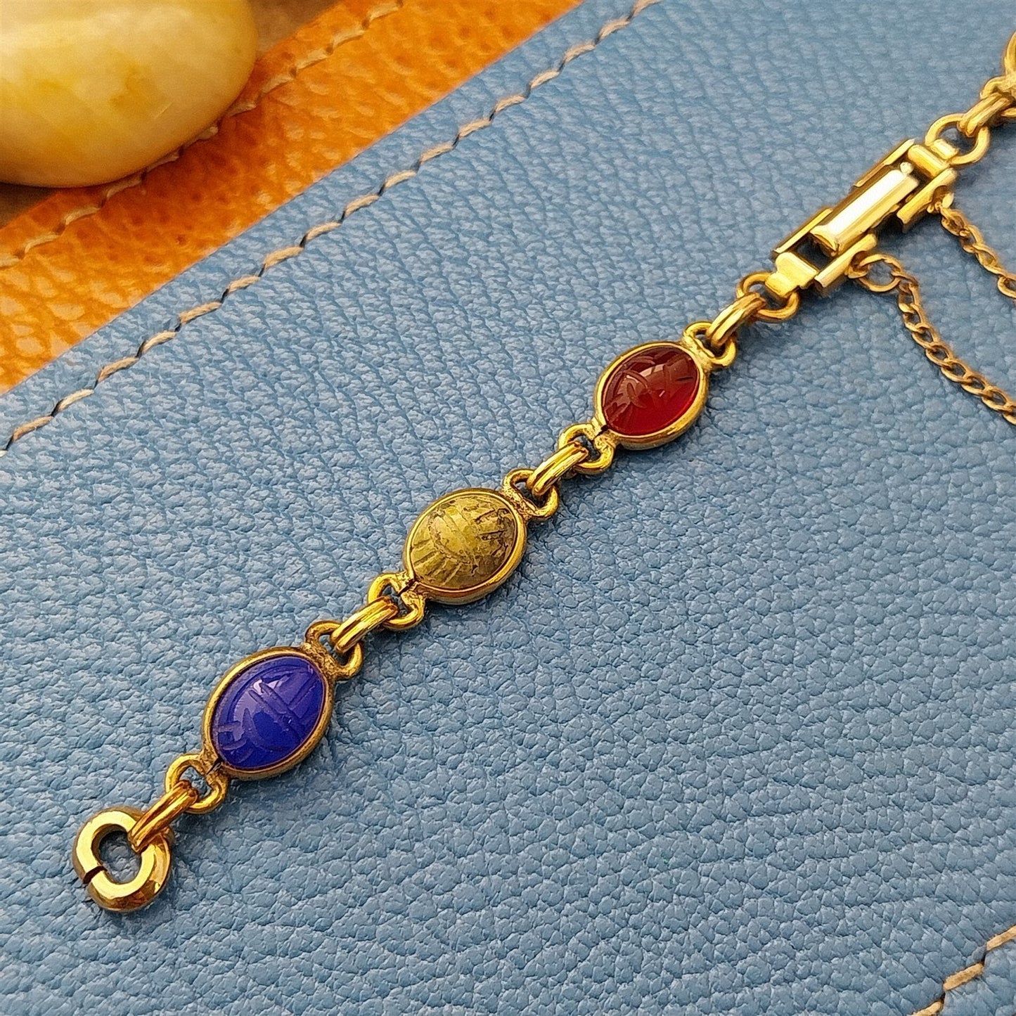 Vintage 1960s JB Champion 10k Yellow Gold-Filled Scarab Womens Watch Band