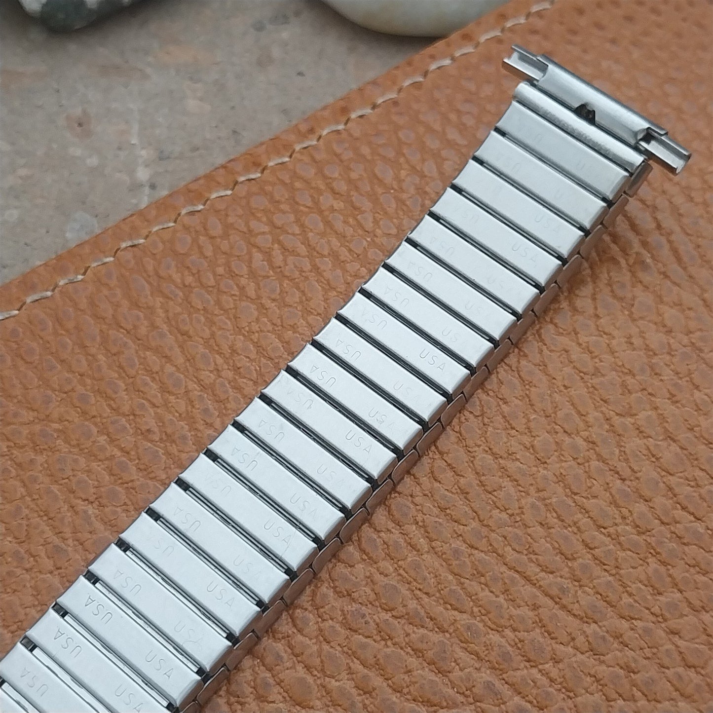 1970s Speidel USA Long Wide Stainless Steel Twistoflex Unused Vintage Watch Band