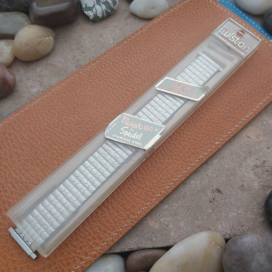 1970s Speidel USA Long Wide Stainless Steel Twistoflex Unused Vintage Watch Band