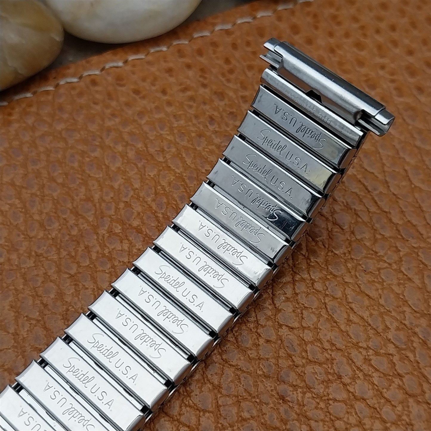 19mm 18mm Classic Speidel Black & Stainless Steel Romunda Vintage Watch Band