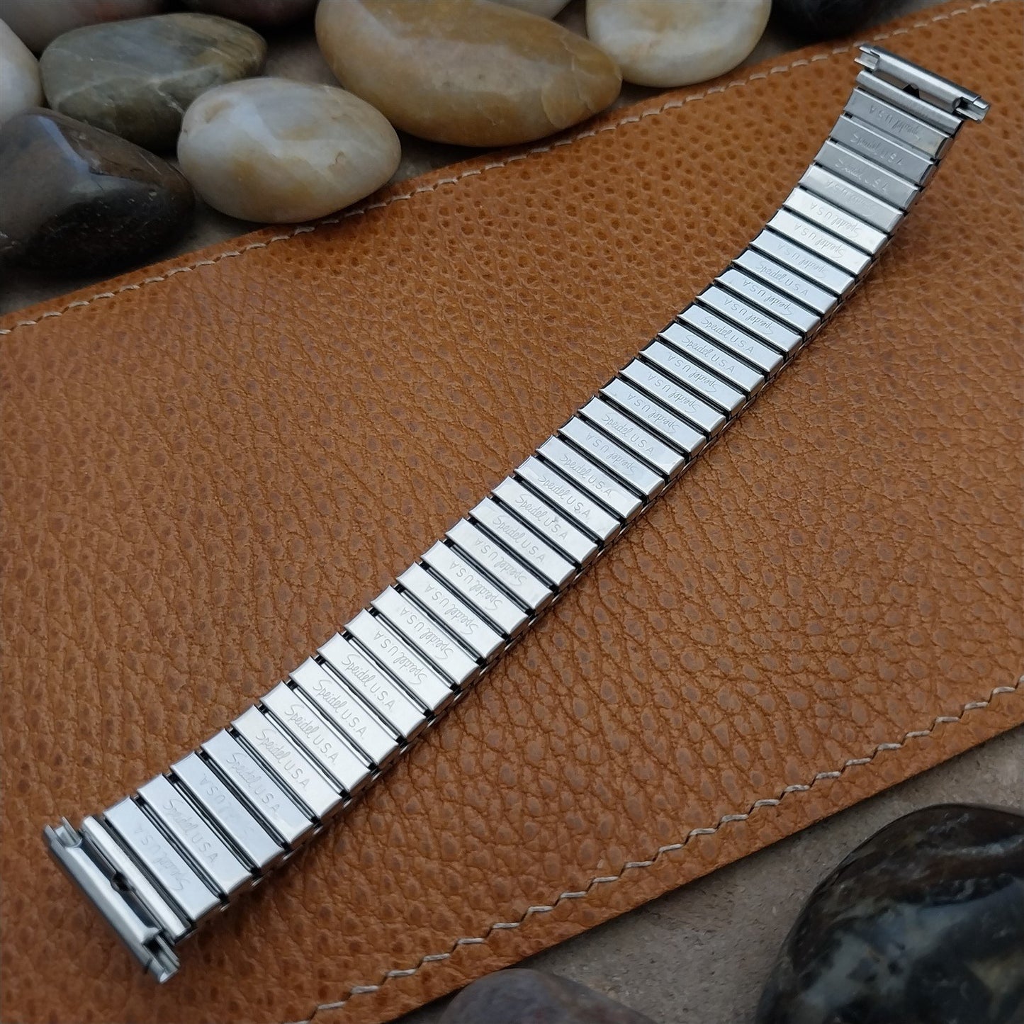 19mm 18mm Classic Speidel Black & Stainless Steel Romunda Vintage Watch Band