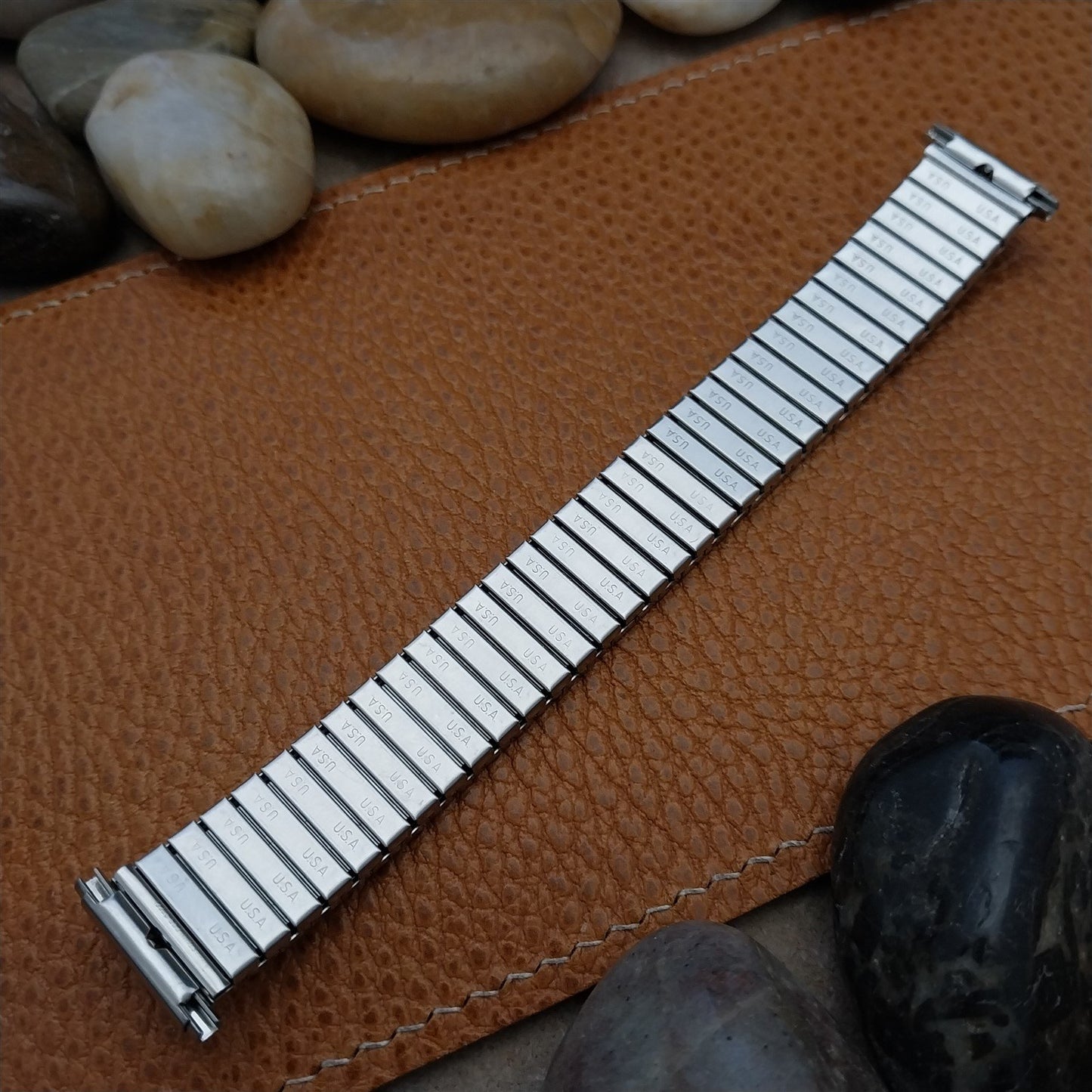 Vintage 1970s Speidel USA Twist-On Stainless Steel 16mm 18mm 19mm Watch Band