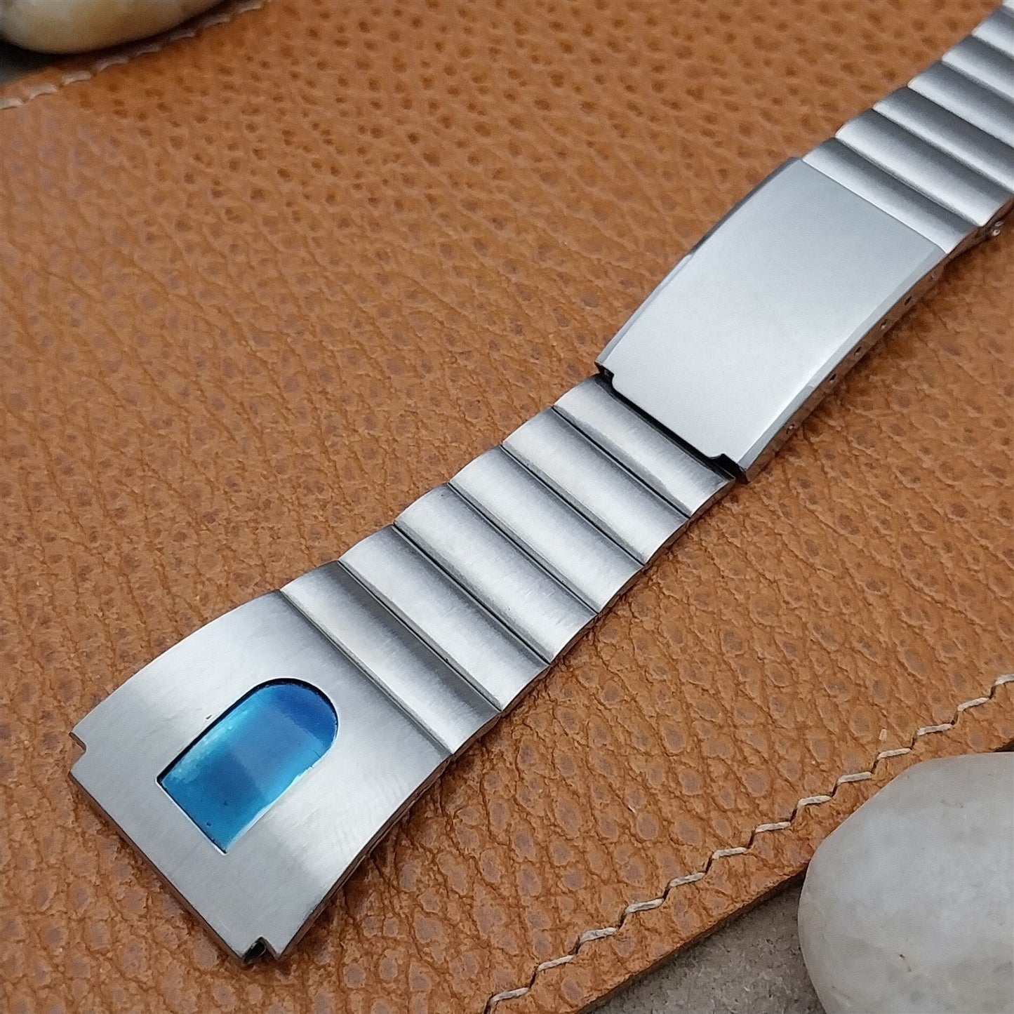 20mm Brushed Stainless Steel 1970s LED LCD nos Unused Vintage Watch Band