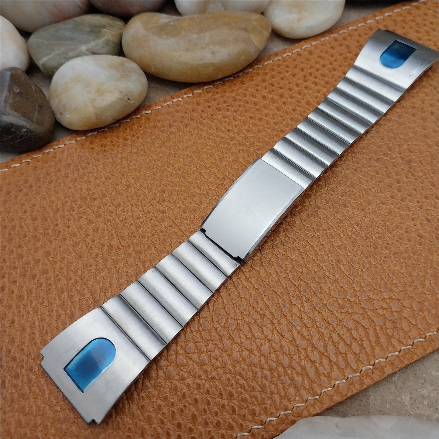 20mm Brushed Stainless Steel 1970s LED LCD nos Unused Vintage Watch Band