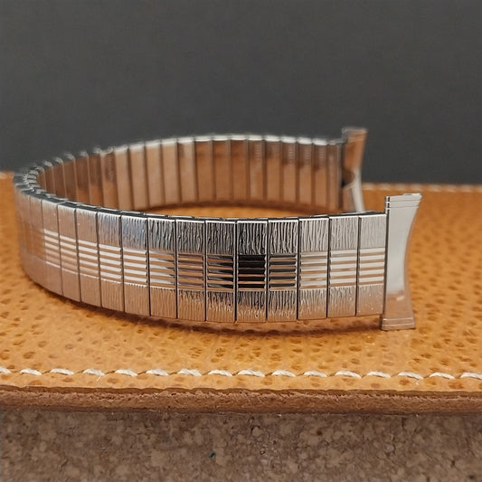 Bulova Stainless Steel Stretch 16mm 18mm 19mm nos 1970s Vintage Watch Band