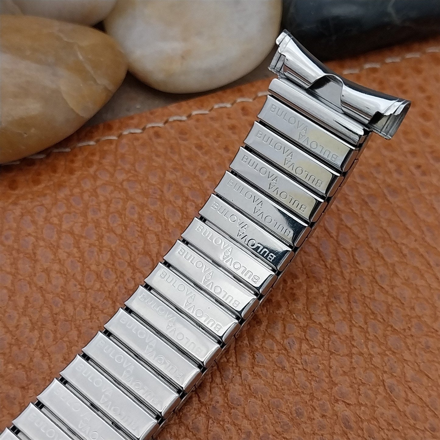 Bulova Stainless Steel Stretch 16mm 18mm 19mm nos 1970s Vintage Watch Band