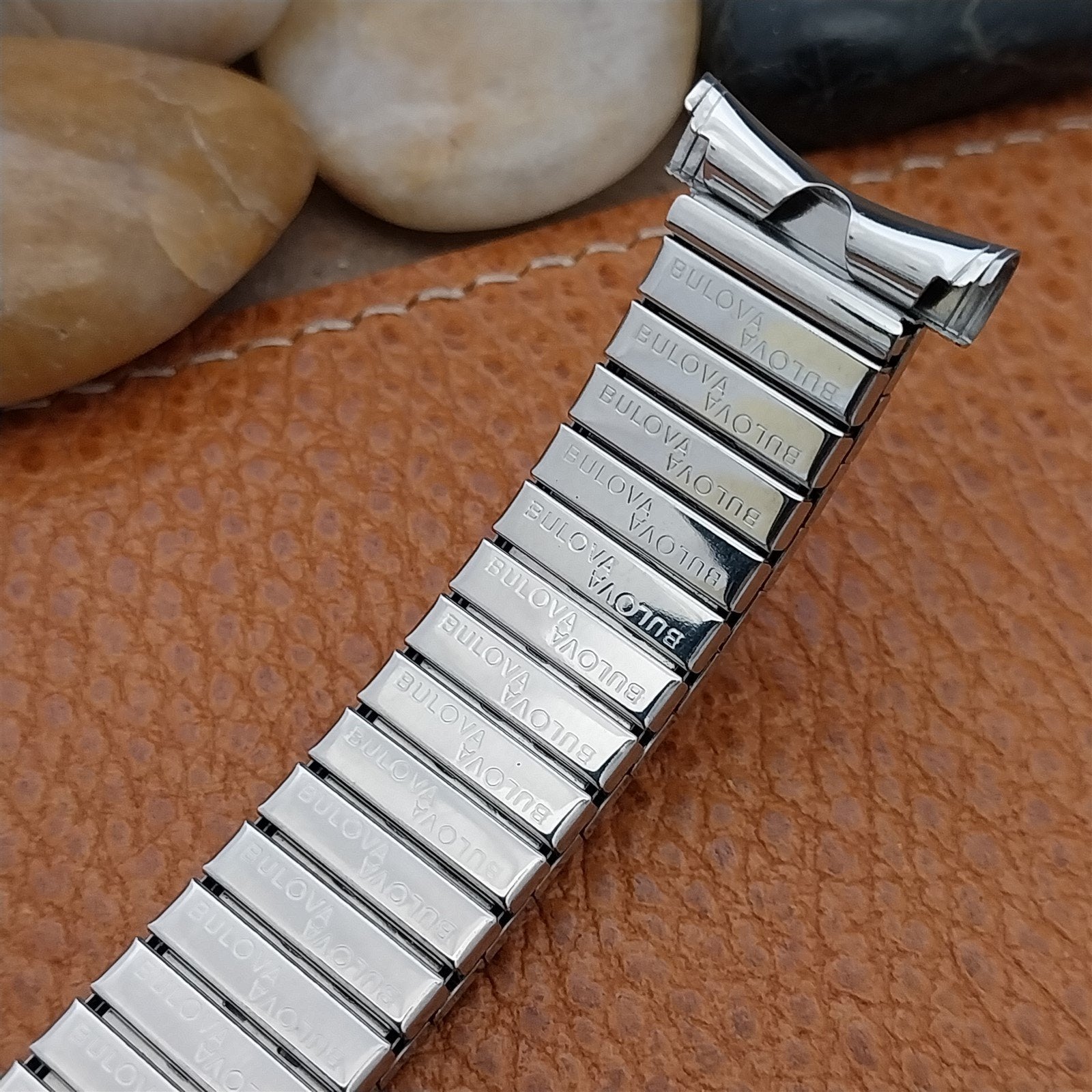 Bulova Stainless Steel Stretch 16mm 18mm 19mm nos 1970s Vintage Watch Band