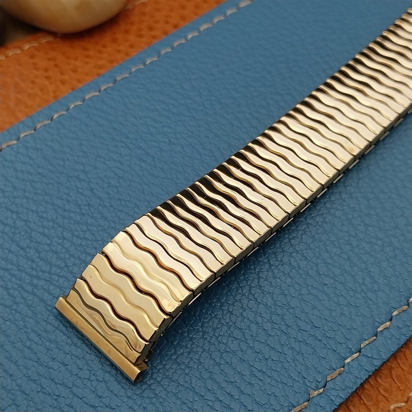 Vintage 17.2mm Yellow Gold-Filled Speidel Riptide Short Unused 1970s Watch Band