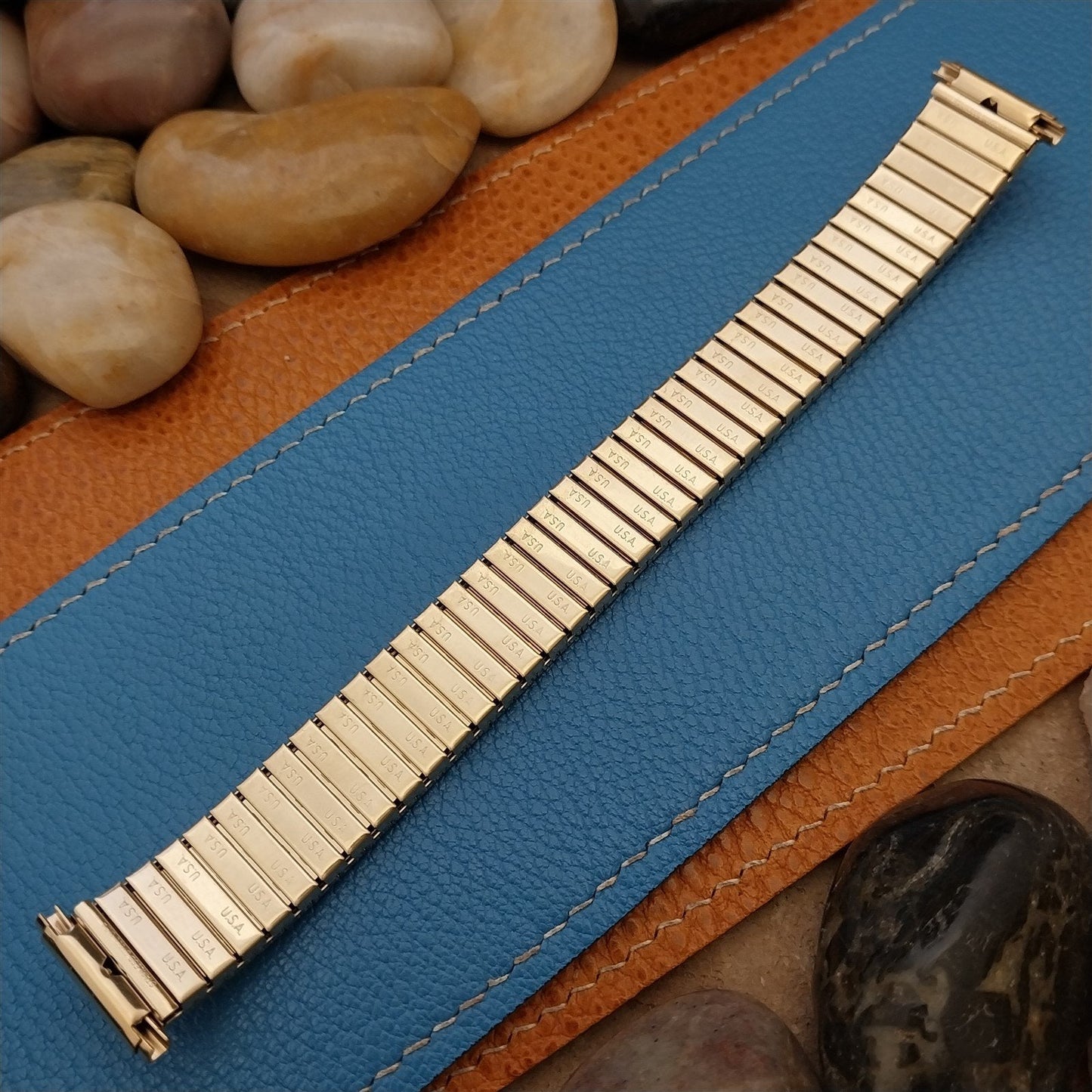 Gold-Tone 1970s 16mm 18mm 19mm Vintage Speidel Twistoflex Expansion Watch Band