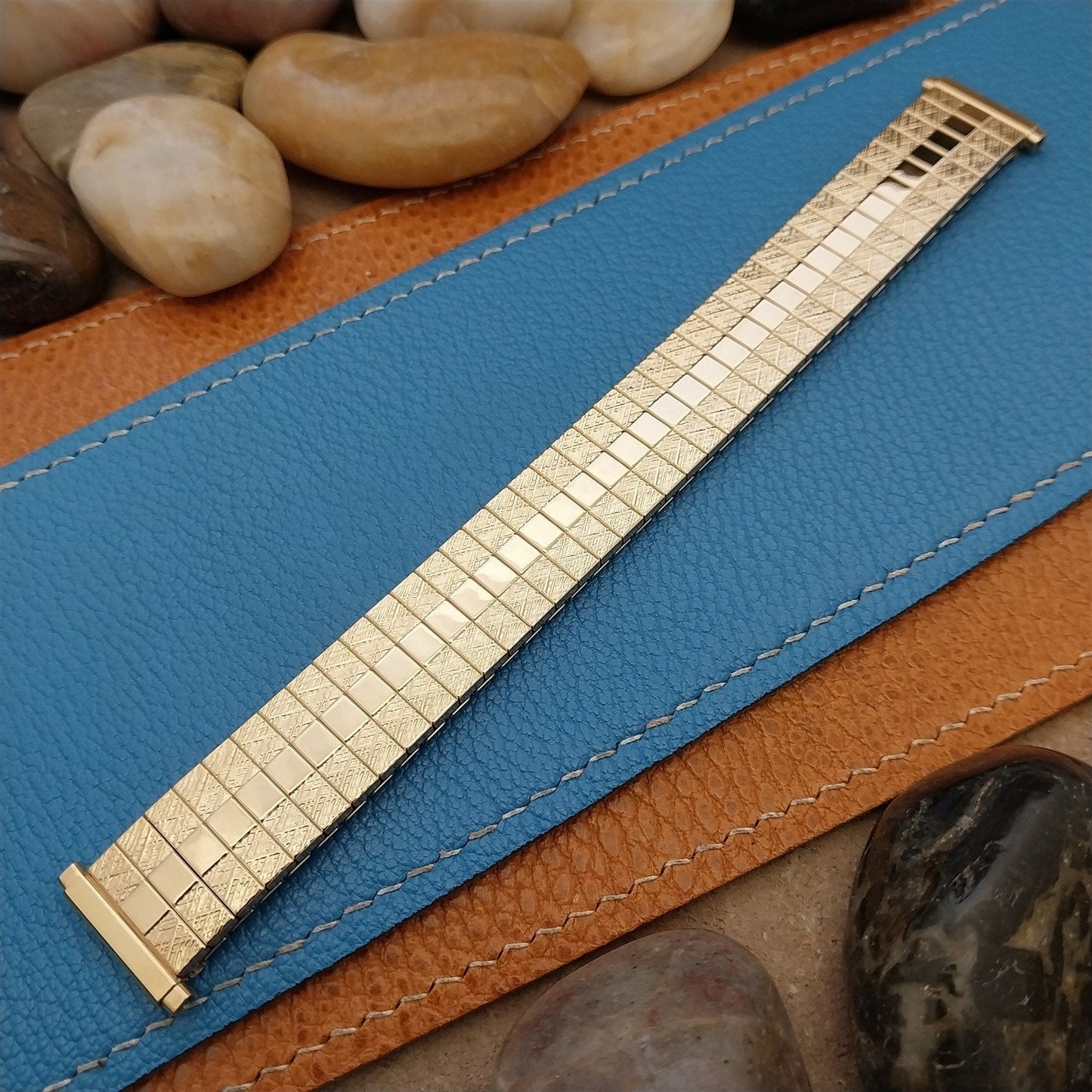 Gold-Tone 1970s 16mm 18mm 19mm Vintage Speidel Twistoflex Expansion Watch Band