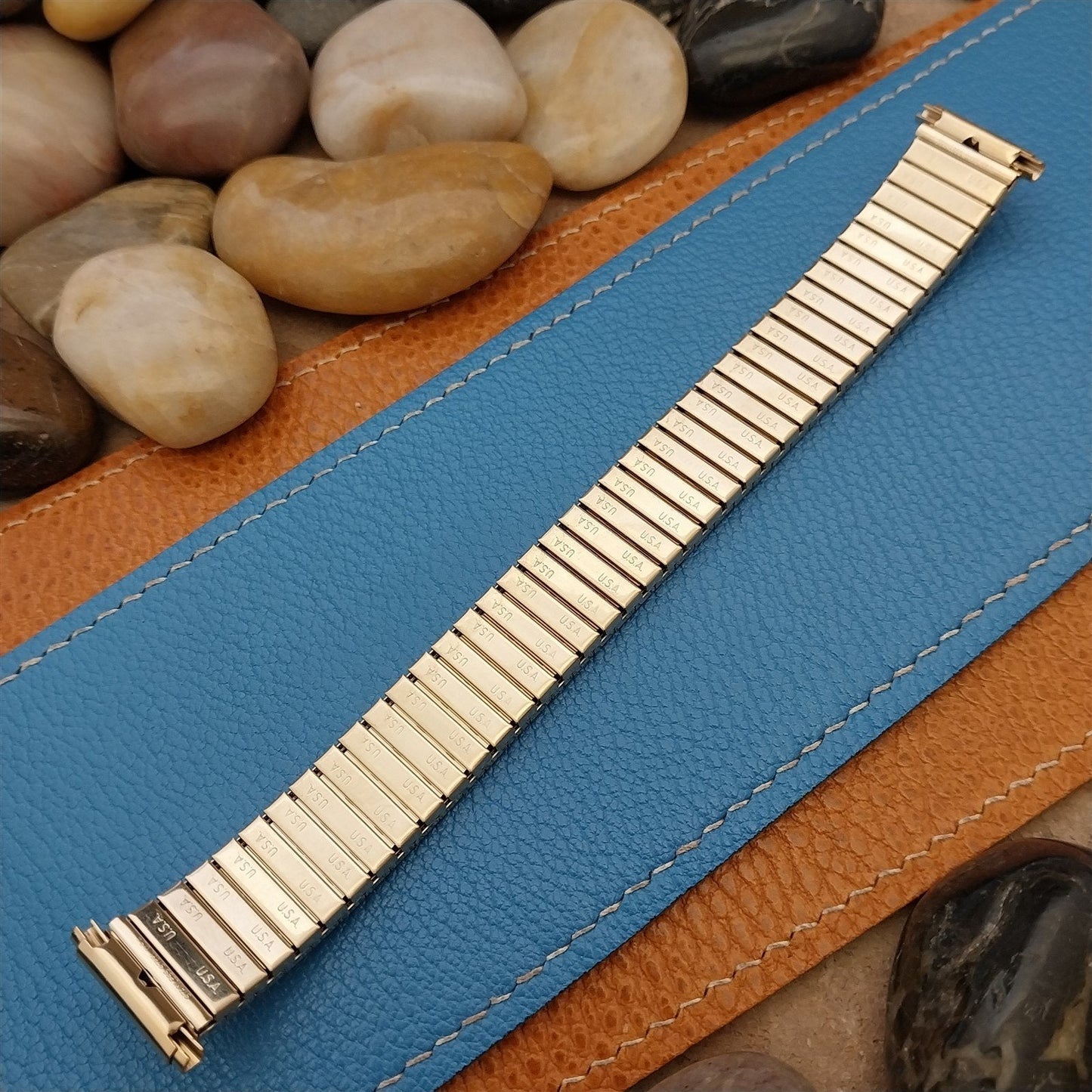 Gold-Tone 1970s 16mm 18mm 19mm Vintage Speidel Twistoflex Expansion Watch Band