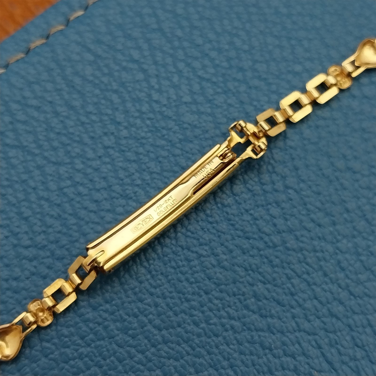 Vintage 1950s Gemex 12k Yellow Gold-Filled Ladies Heart Cocktail nos Watch Band