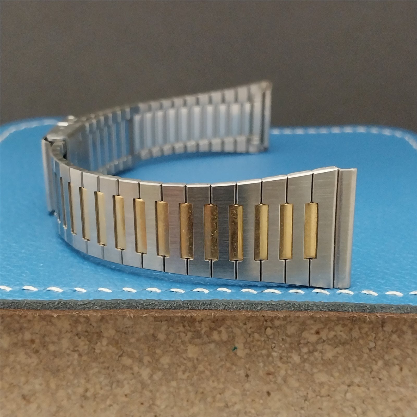 Vintage 20mm Hadley Gold & Stainless Steel 1970s-1980s Watch Band