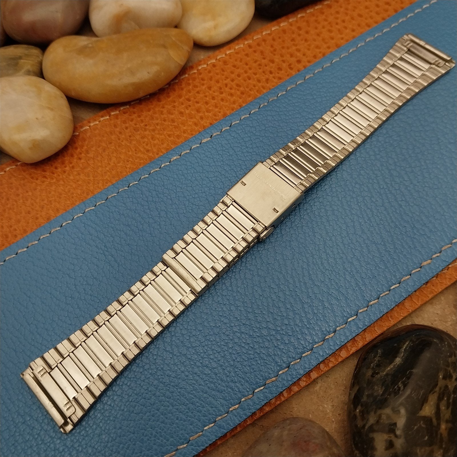 Vintage 20mm Hadley Gold & Stainless Steel 1970s-1980s Watch Band