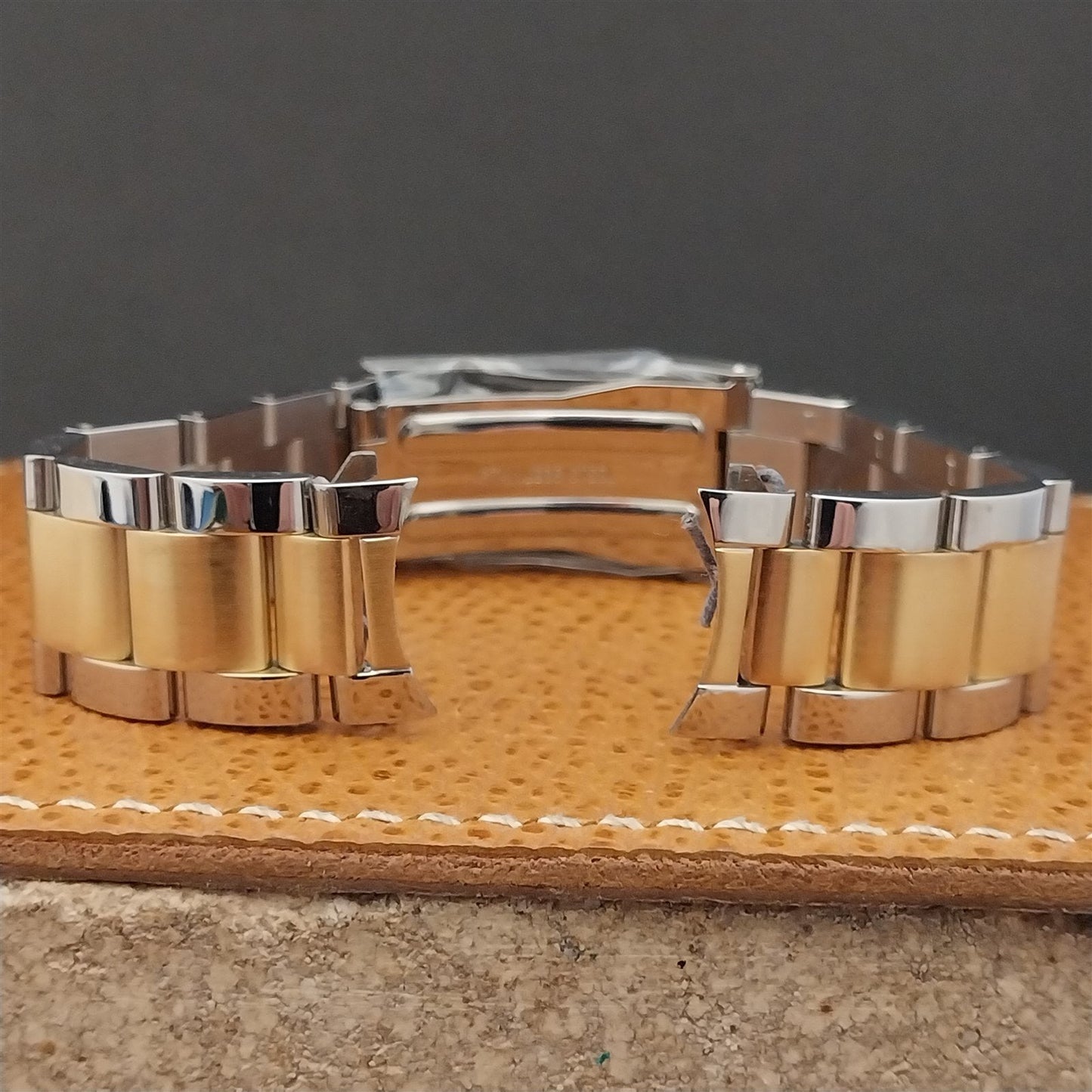 18mm Hadley Roma Stainless Steel & Gold-Tone Solid-Link Unused Watch Band