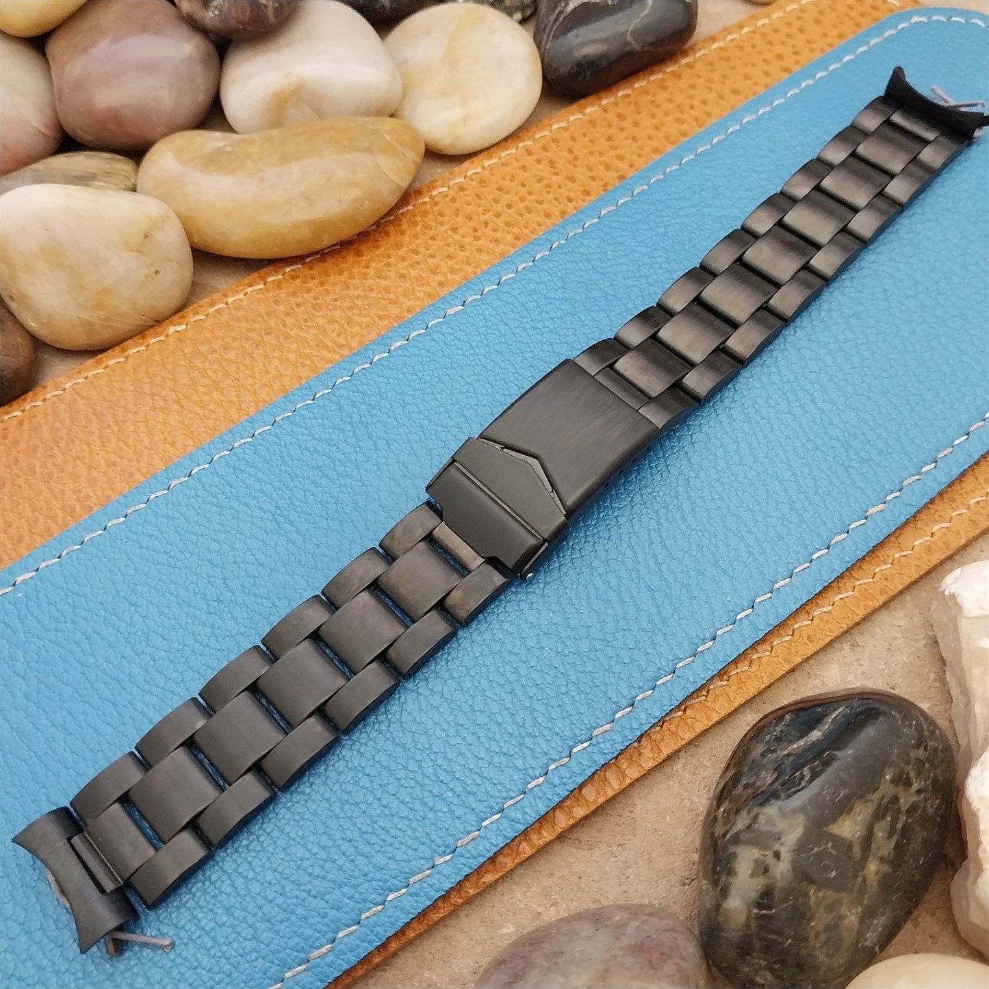 18mm Hadley Roma MB5918A Black PVD Plate Stainless Steel Unused Watch Band