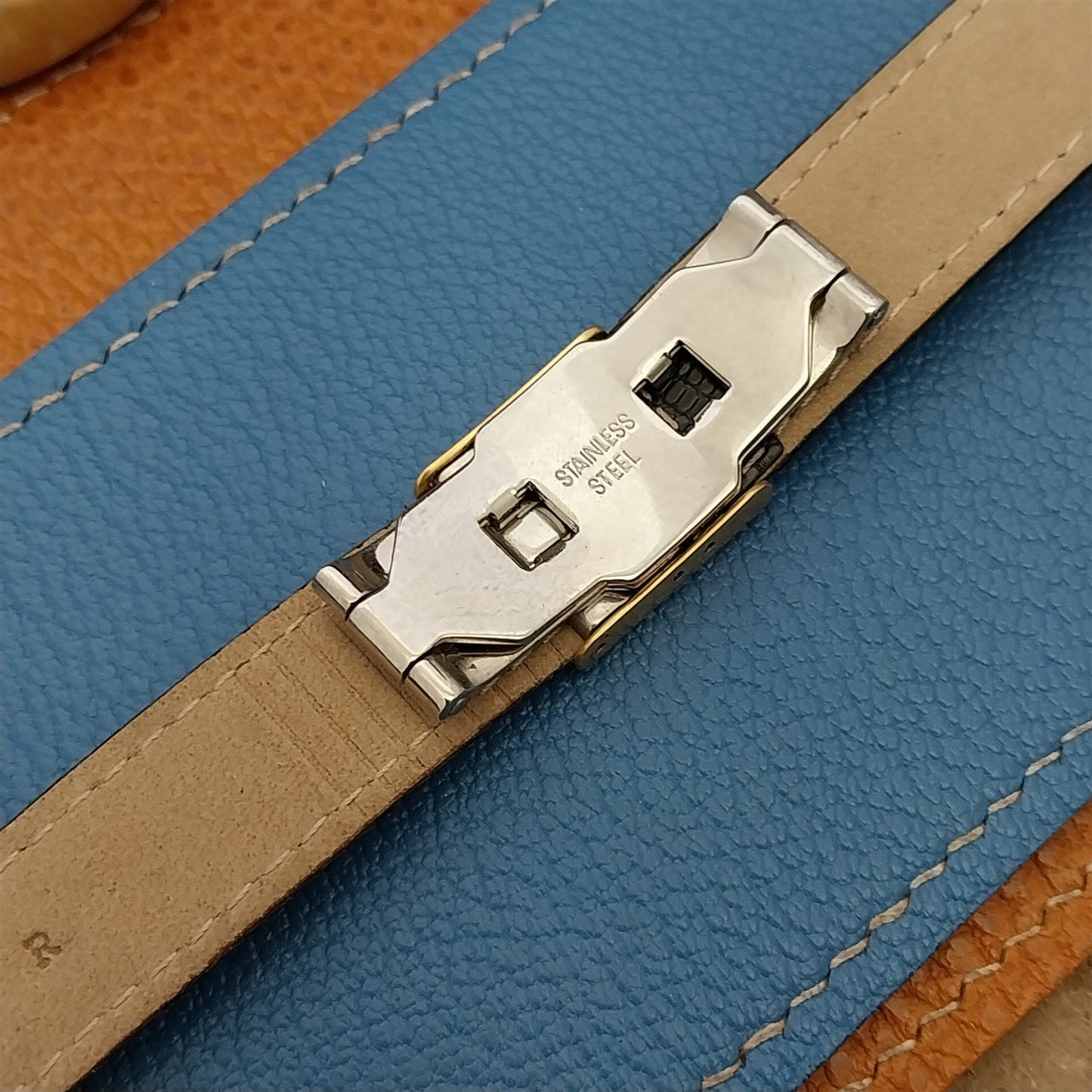 16mm Hadley Roma Black Lizard Watch Strap & Gold-Tone Butterfly Buckle