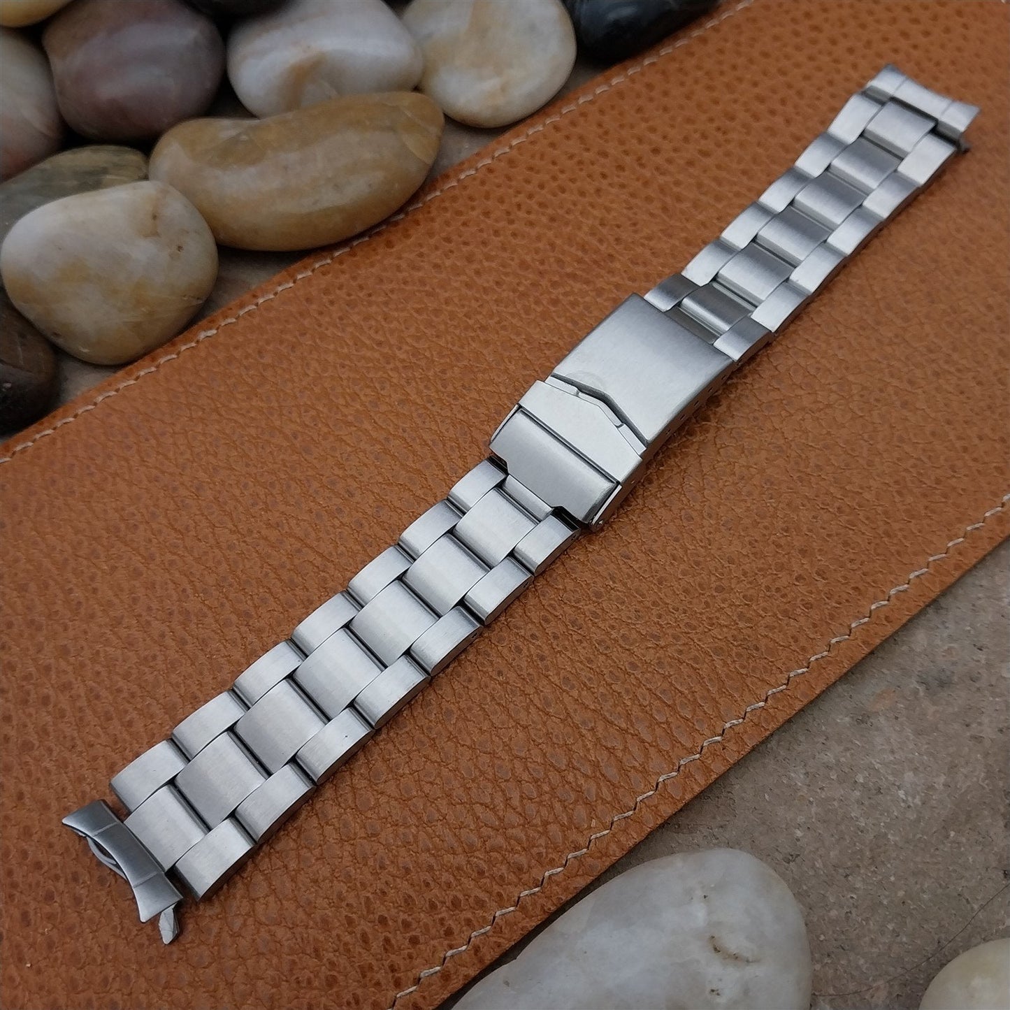 18mm Hadley Roma MB4426W Brushed Solid Link Stainless Steel Unused Watch Band