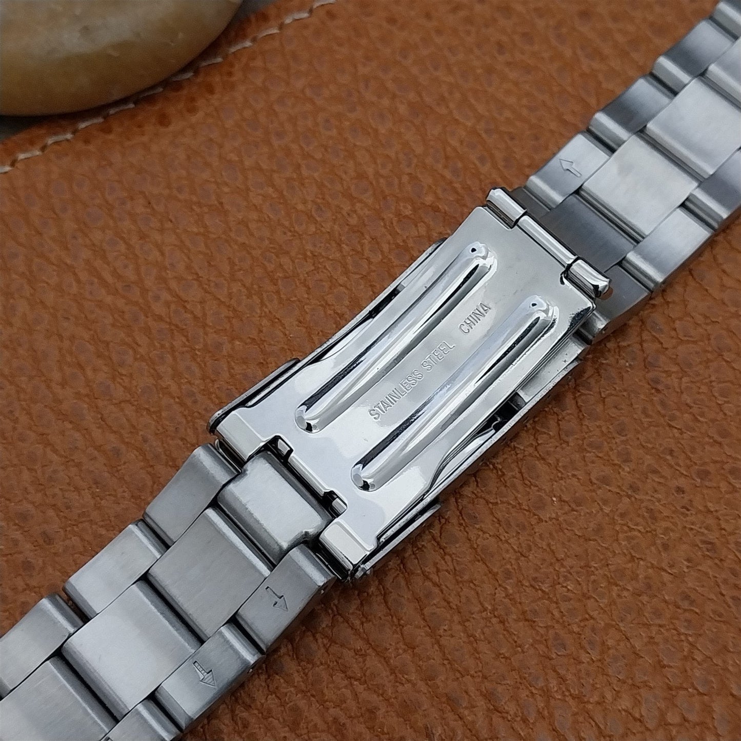 18mm Hadley Roma MB4426W Brushed Solid Link Stainless Steel Unused Watch Band