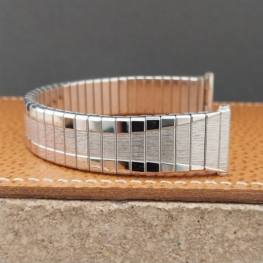 Vintage 1962 19mm 18mm 17mm White Gold Filled Long Speidel Scope NOS Watch Band