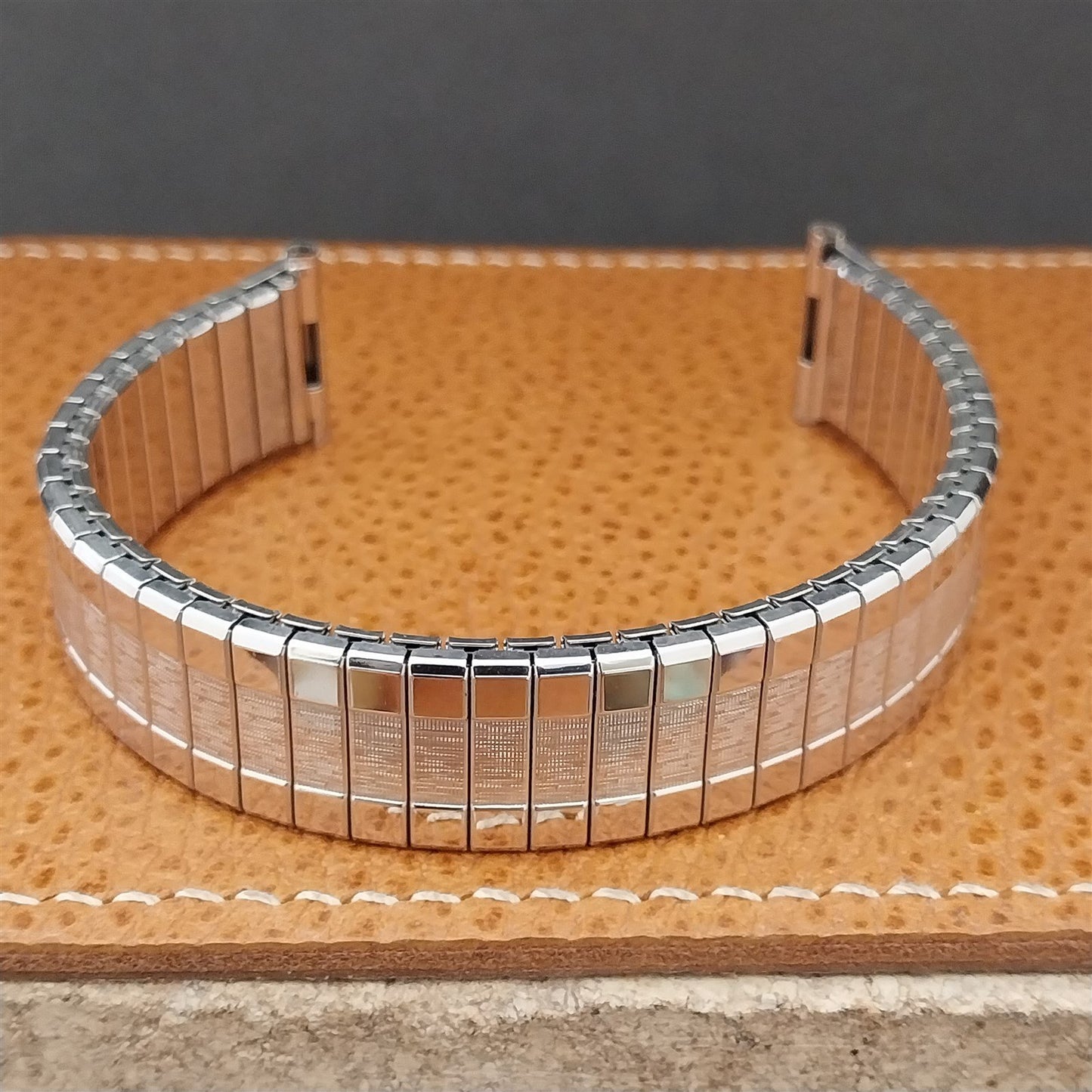 Vintage 1962 19mm 18mm 17mm White Gold Filled Long Speidel Scope NOS Watch Band