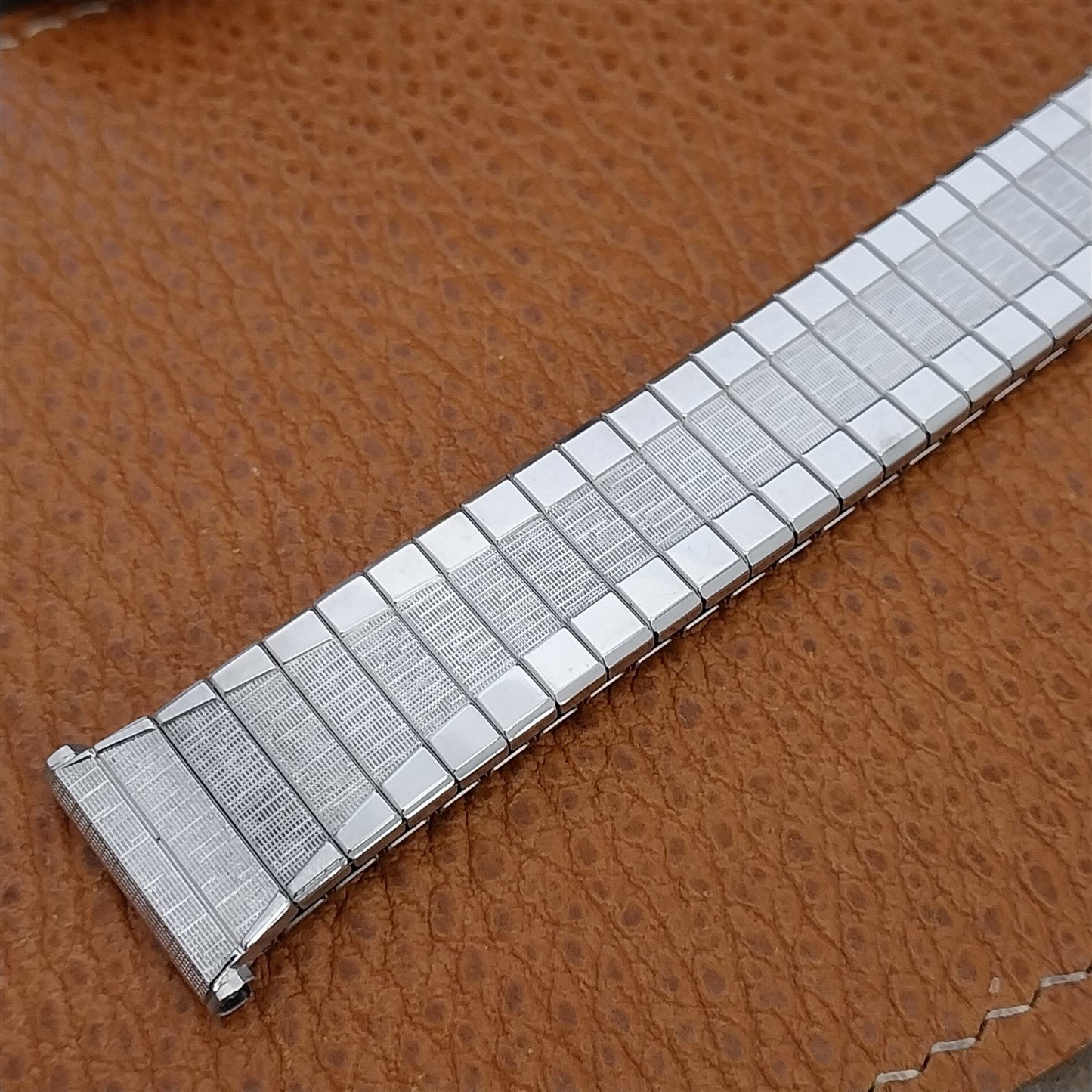 Vintage 1962 19mm 18mm 17mm White Gold Filled Long Speidel Scope NOS Watch Band