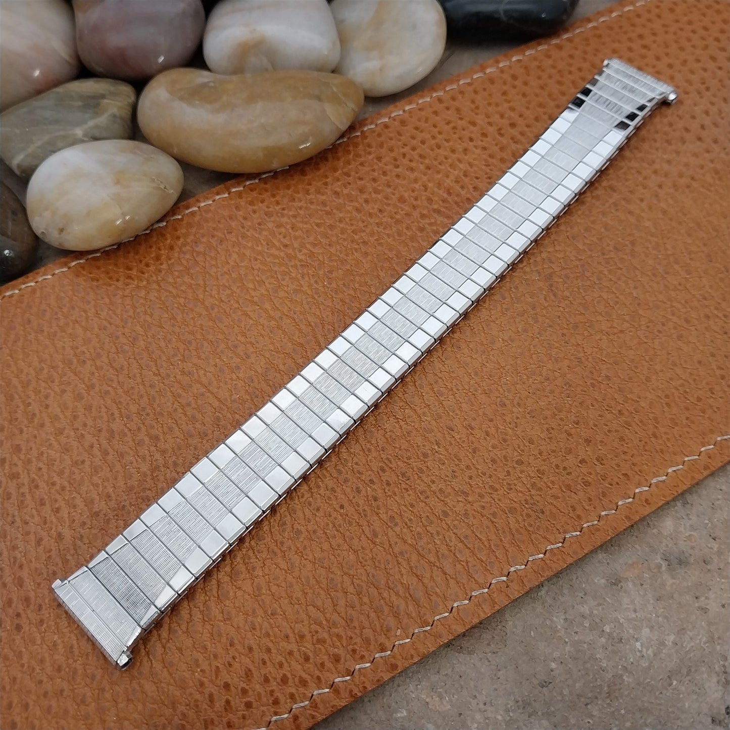 Vintage 1962 19mm 18mm 17mm White Gold Filled Long Speidel Scope NOS Watch Band