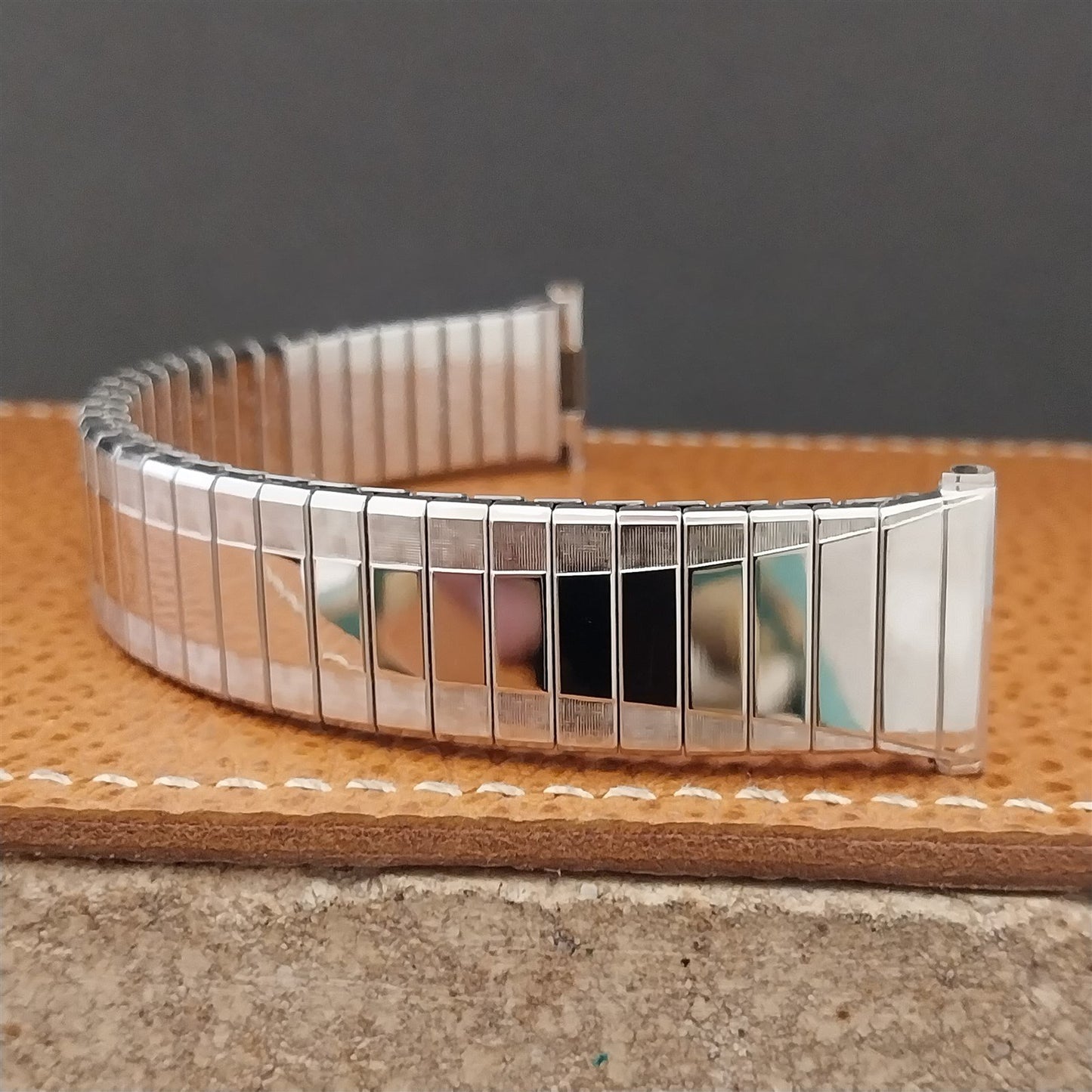 Vintage 19mm 18mm 17mm White Gold-Fill Speidel Classic 1960s Unused Watch Band