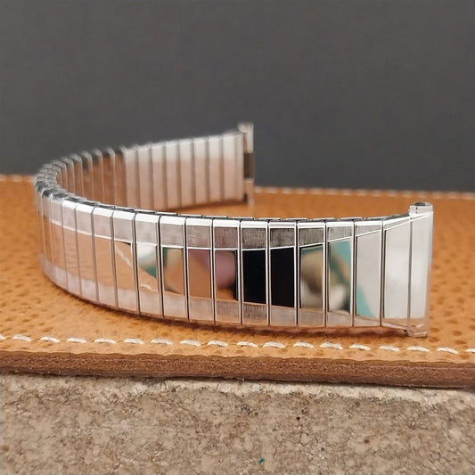 Vintage 19mm 18mm 17mm White Gold-Fill Speidel Classic 1960s Unused Watch Band
