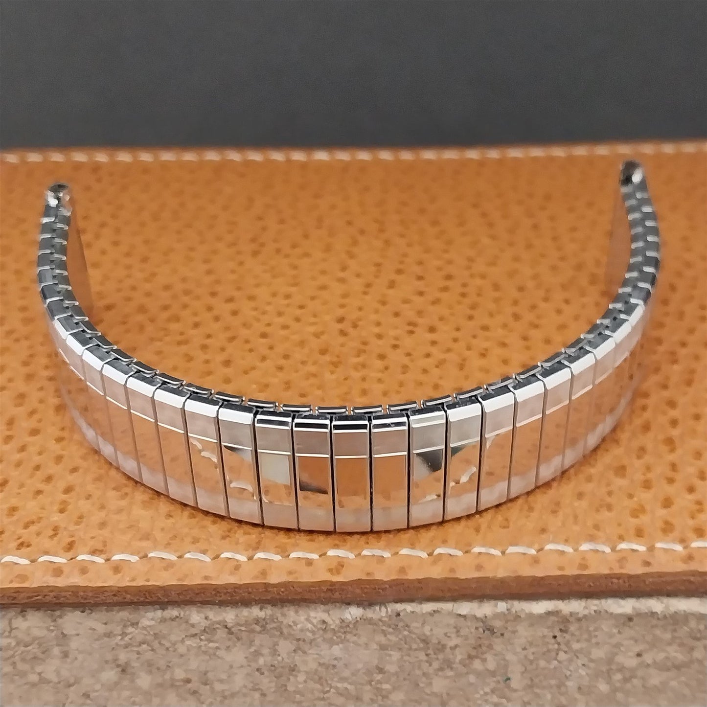 Vintage 19mm 18mm 17mm White Gold-Fill Speidel Classic 1960s Unused Watch Band