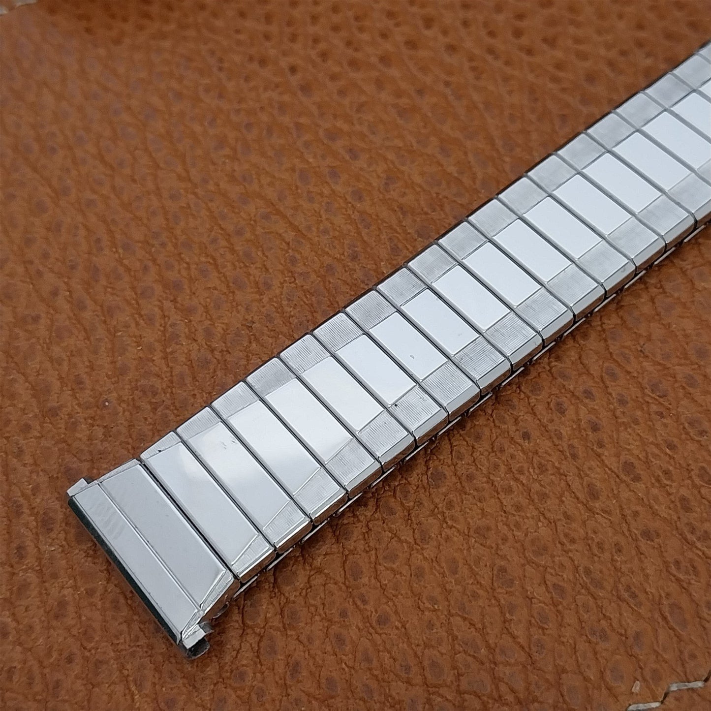Vintage 19mm 18mm 17mm White Gold-Fill Speidel Classic 1960s Unused Watch Band