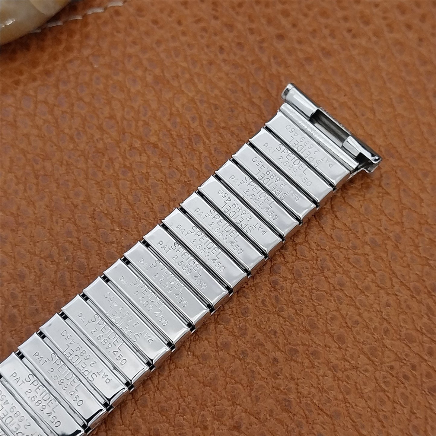 Vintage 19mm 18mm 17mm White Gold-Fill Speidel Classic 1960s Unused Watch Band