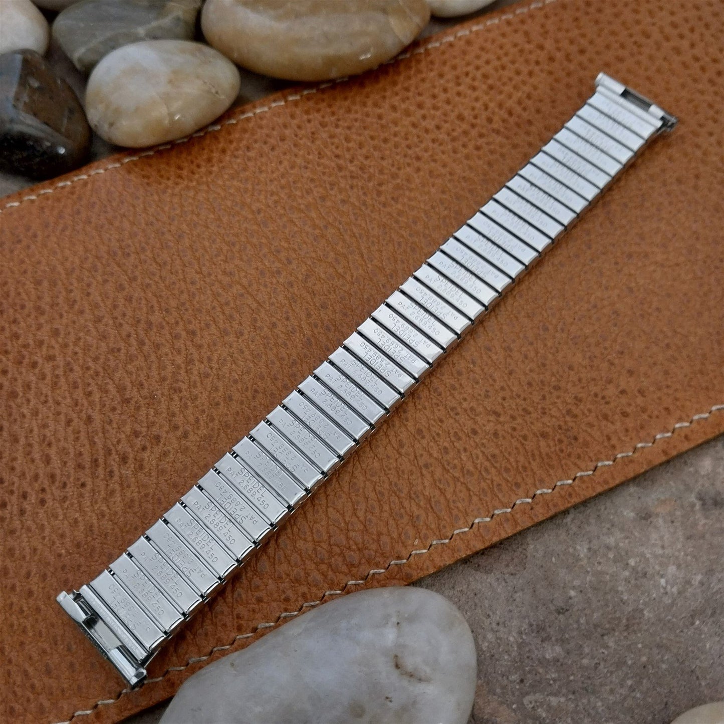 Vintage 19mm 18mm 17mm White Gold-Fill Speidel Classic 1960s Unused Watch Band