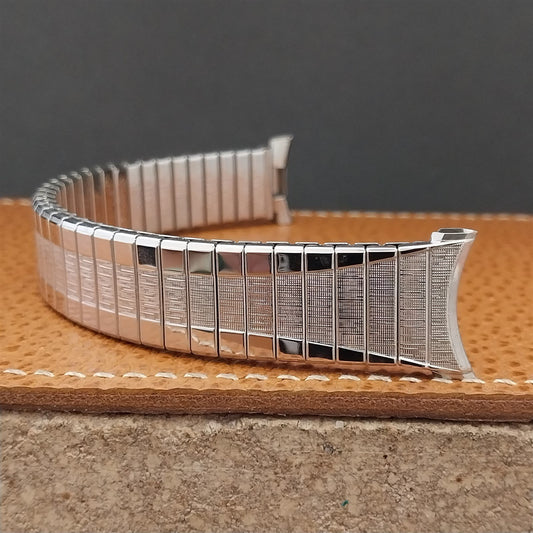 Vintage 1969 19mm 18mm 17mm White Gold Fill Classic Speidel Scope NOS Watch Band