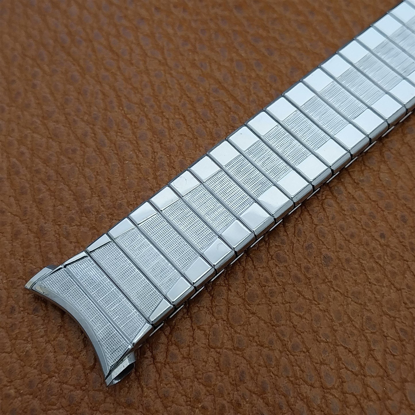 Vintage 1969 19mm 18mm 17mm White Gold Fill Classic Speidel Scope NOS Watch Band