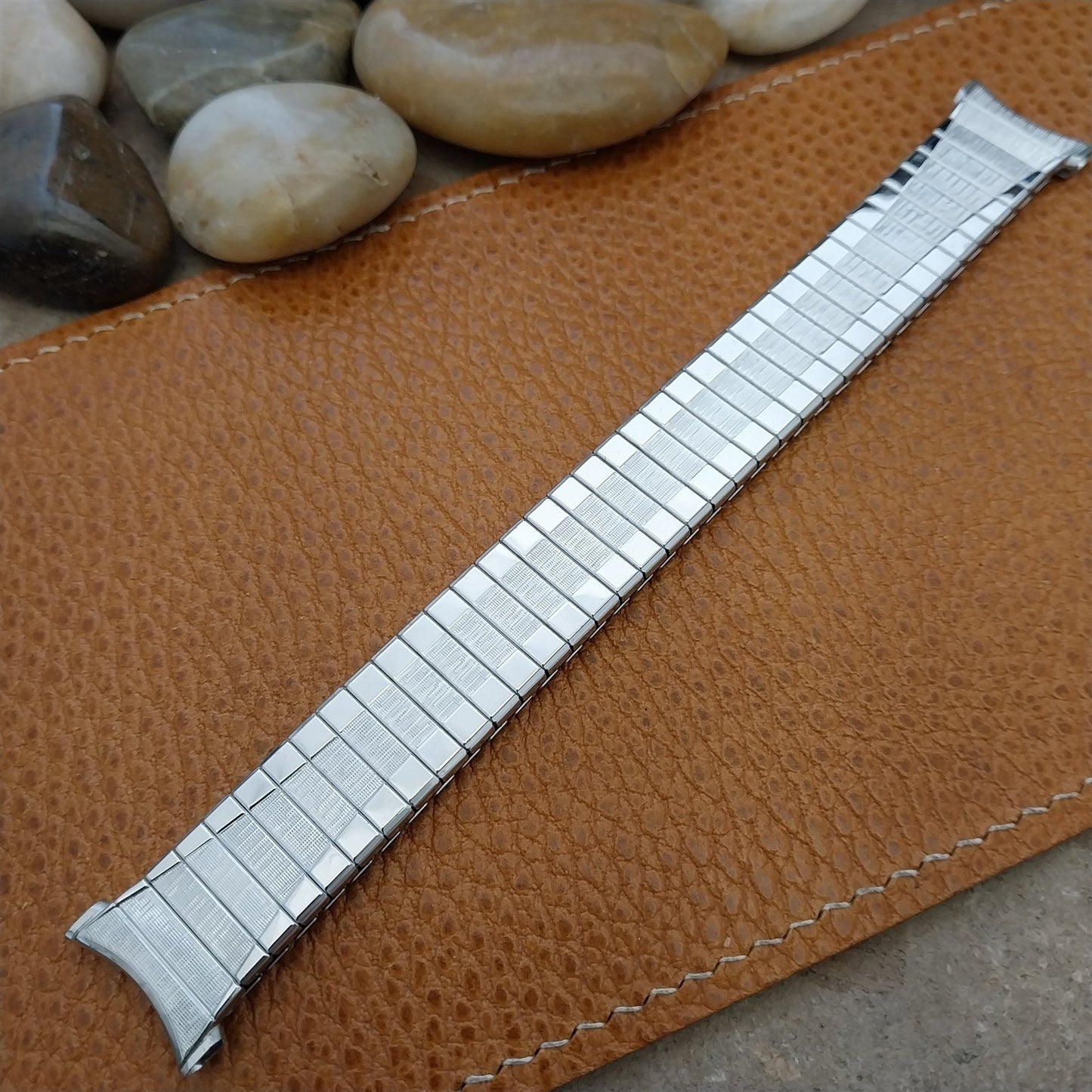 Vintage 1969 19mm 18mm 17mm White Gold Fill Classic Speidel Scope NOS Watch Band