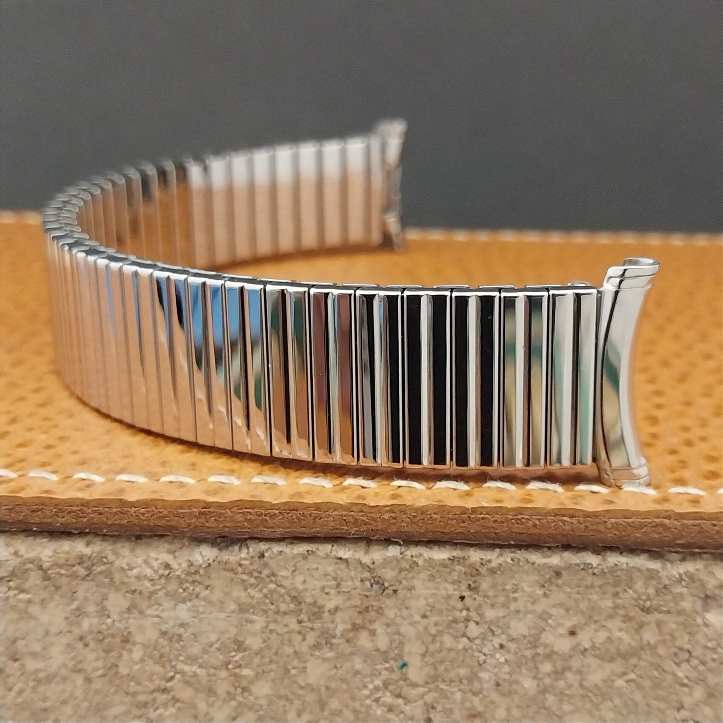 Vintage 1964 19mm 18mm Stainless Steel Long Speidel Linesman Unused Watch Band