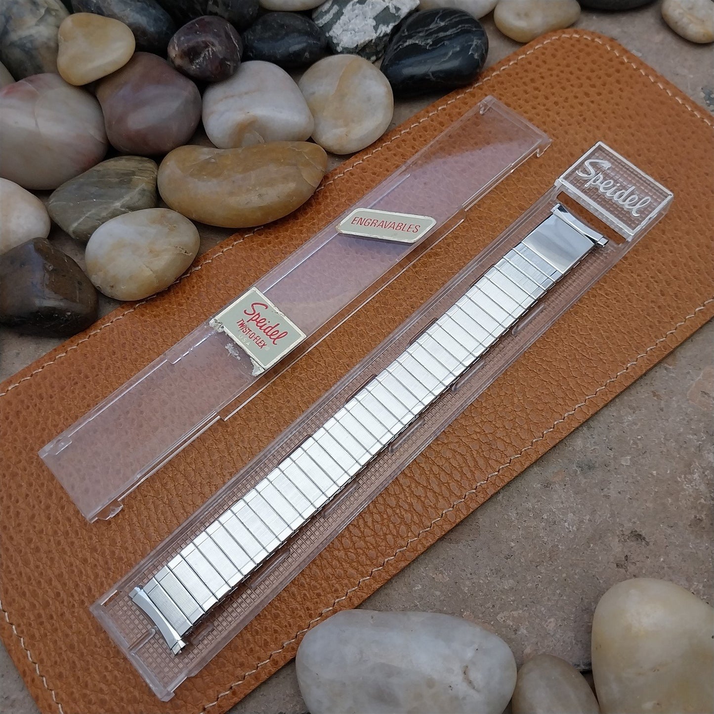 16mm 18mm 19mm White Gold RGP Speidel Florentine Engravable Unused Watch Band